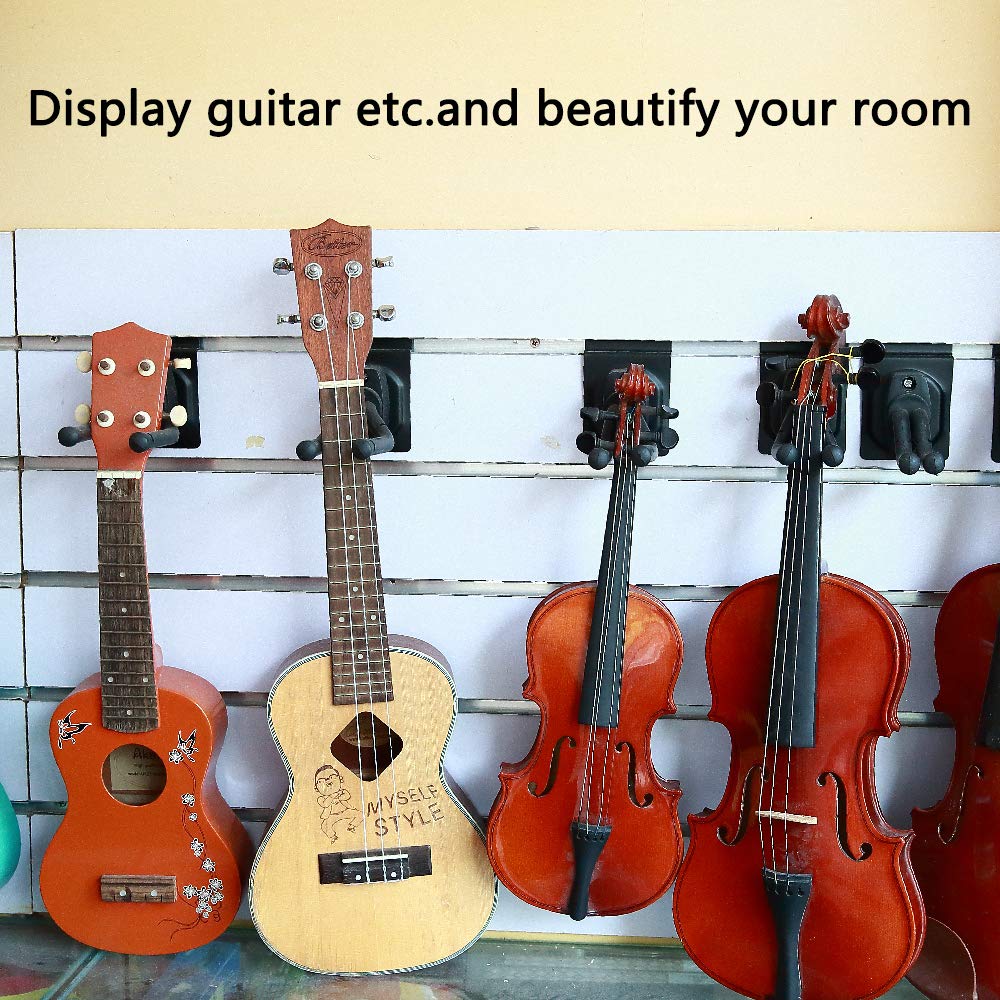 Adjustable Guitar Wall Mount Hanger - 4 Pack Slatwall Hook Stand for Guitar & Bass Display - Perfect for Music Stores, Bedrooms, Playrooms, Bars & Rehearsal Spaces - Secure Instrument Storage & Stylish Home Decor