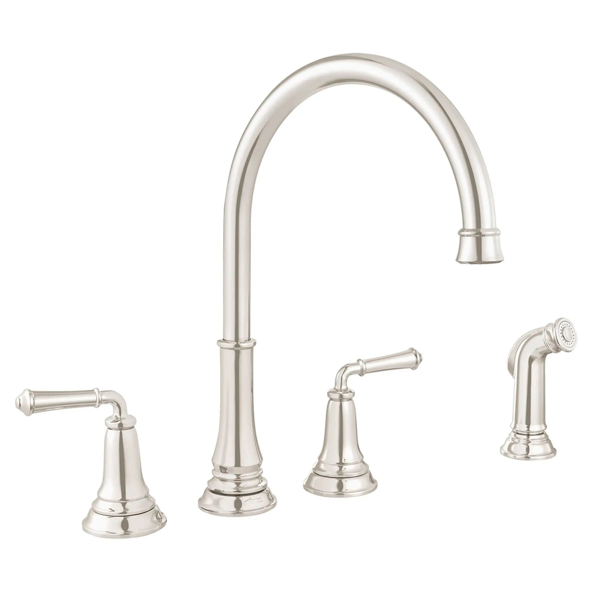 Delancey® 2-Handle Widespread Kitchen Faucet with Side Spray - 1.5 GPM/5.7 LPM - Brushed Nickel Finish - Perfect for Modern Kitchens & Easy Dishwashing