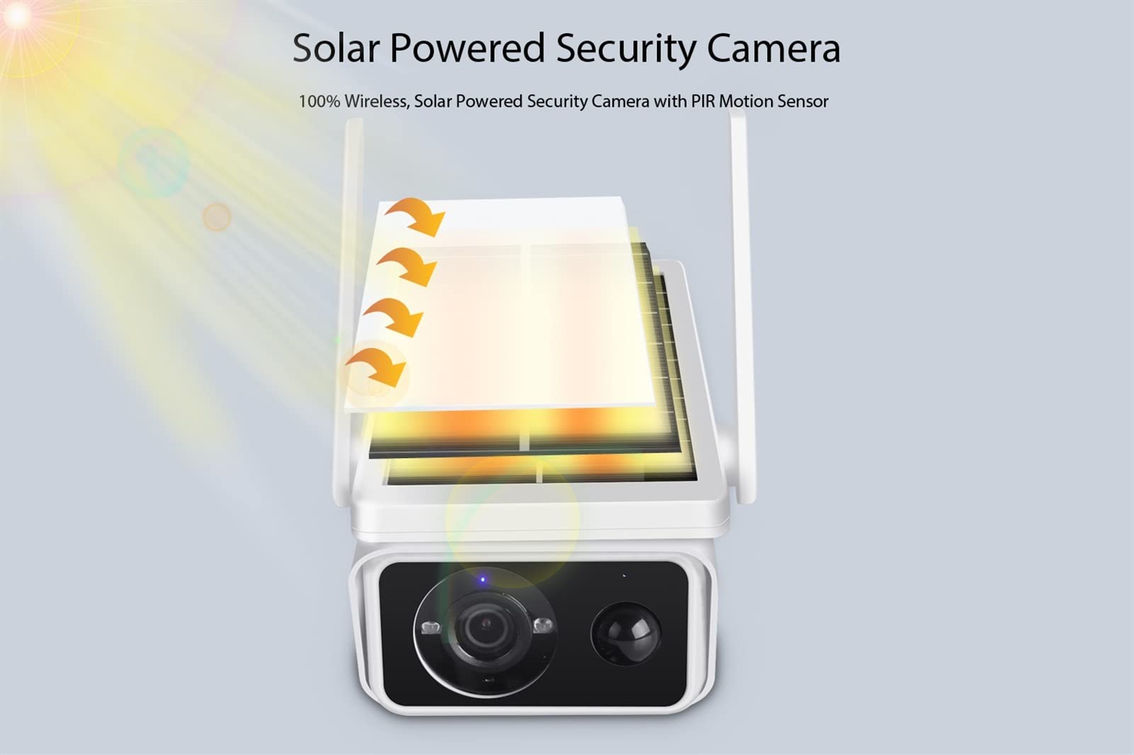MEIVIYA Wireless Outdoor Security Camera with Solar Power, 64GB SD Card, Two-Way Audio & PIR Motion Detection - Weatherproof IP Surveillance for Home, Yard & Business Security