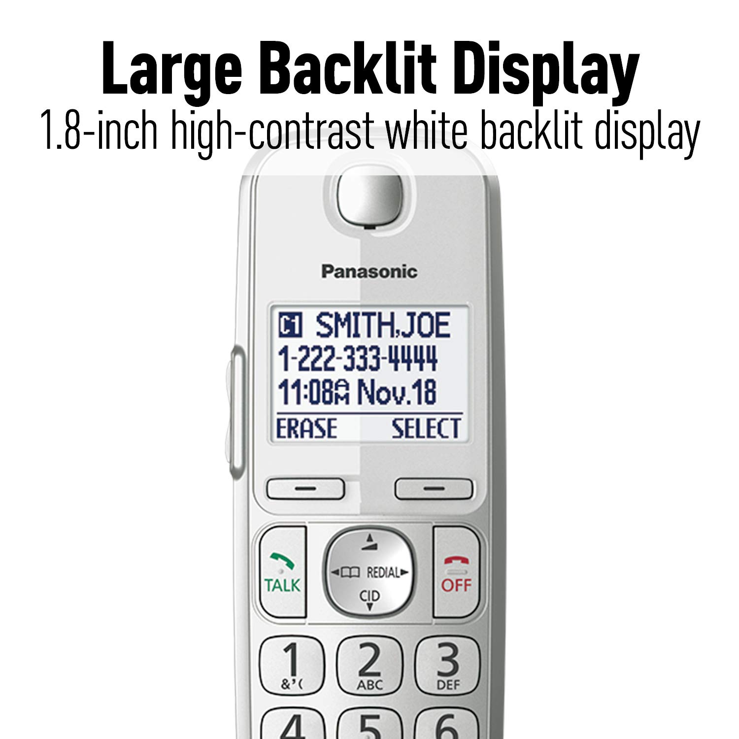 Panasonic KX-TGE475S Link2Cell Bluetooth Cordless Phone System - DECT 6.0 Technology with Answering Machine, 5 Handsets & Noise Reduction (Silver) | Perfect for Home Office, Small Business & Remote Work Communication
