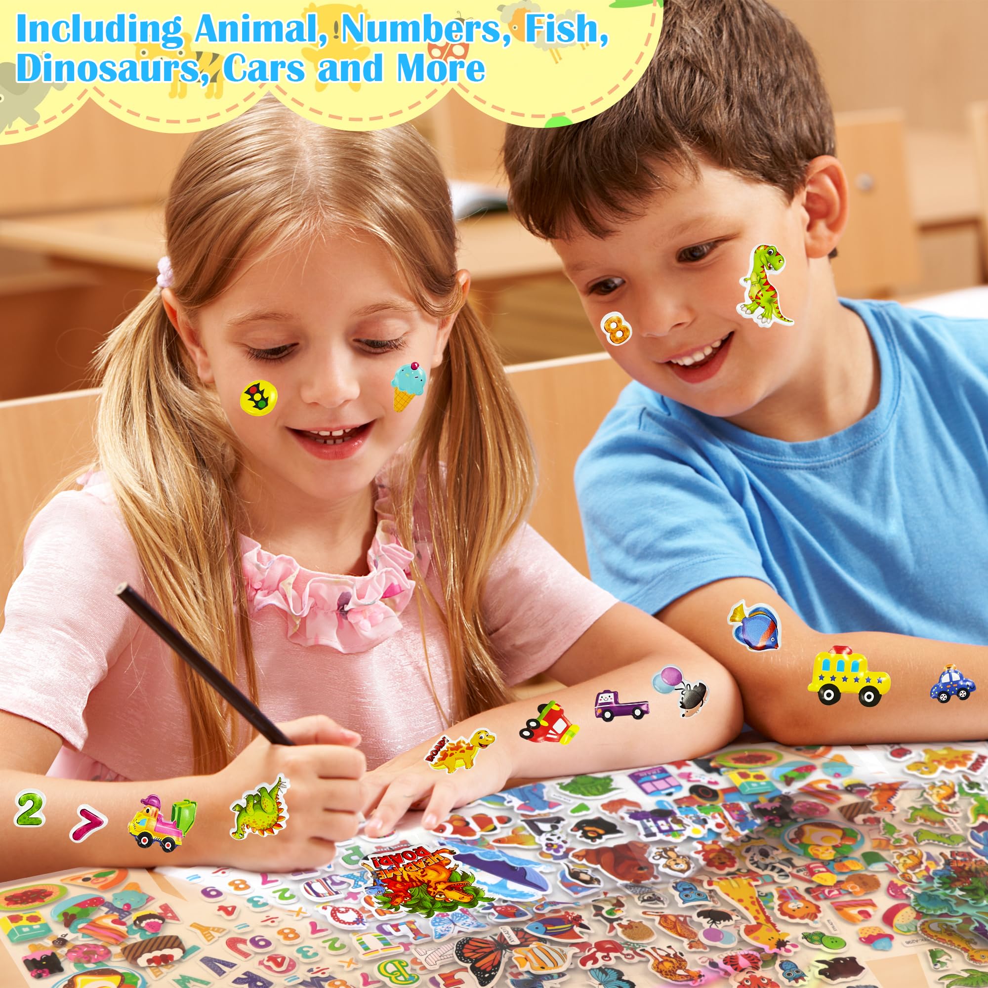 500+ Cute Easter Stickers for Kids - 3D Puffy Stickers Pack for Toddlers 2-4 Years Old | Easter Basket Essentials, Party Favors & Birthday Gifts for Boys Girls | Preppy Aesthetic School & Craft Supplies for Scrapbooking, DIY Projects & Easter Celebrations