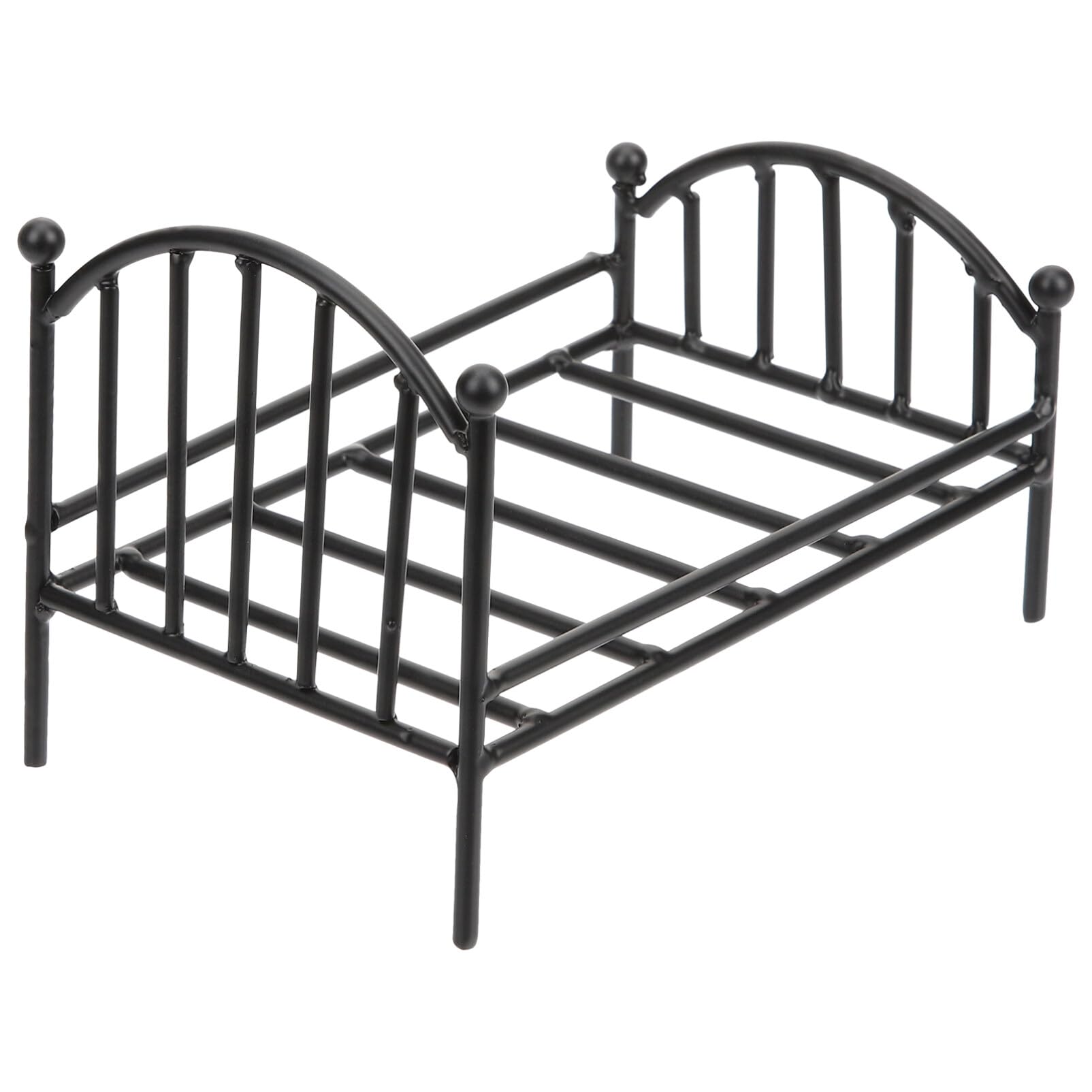 Totority Miniature Metal Bed Frame - Tiny House Bed Furniture Model for Home Decor, Plant Stand | Perfect for Dollhouse, Miniature Displays & DIY Projects