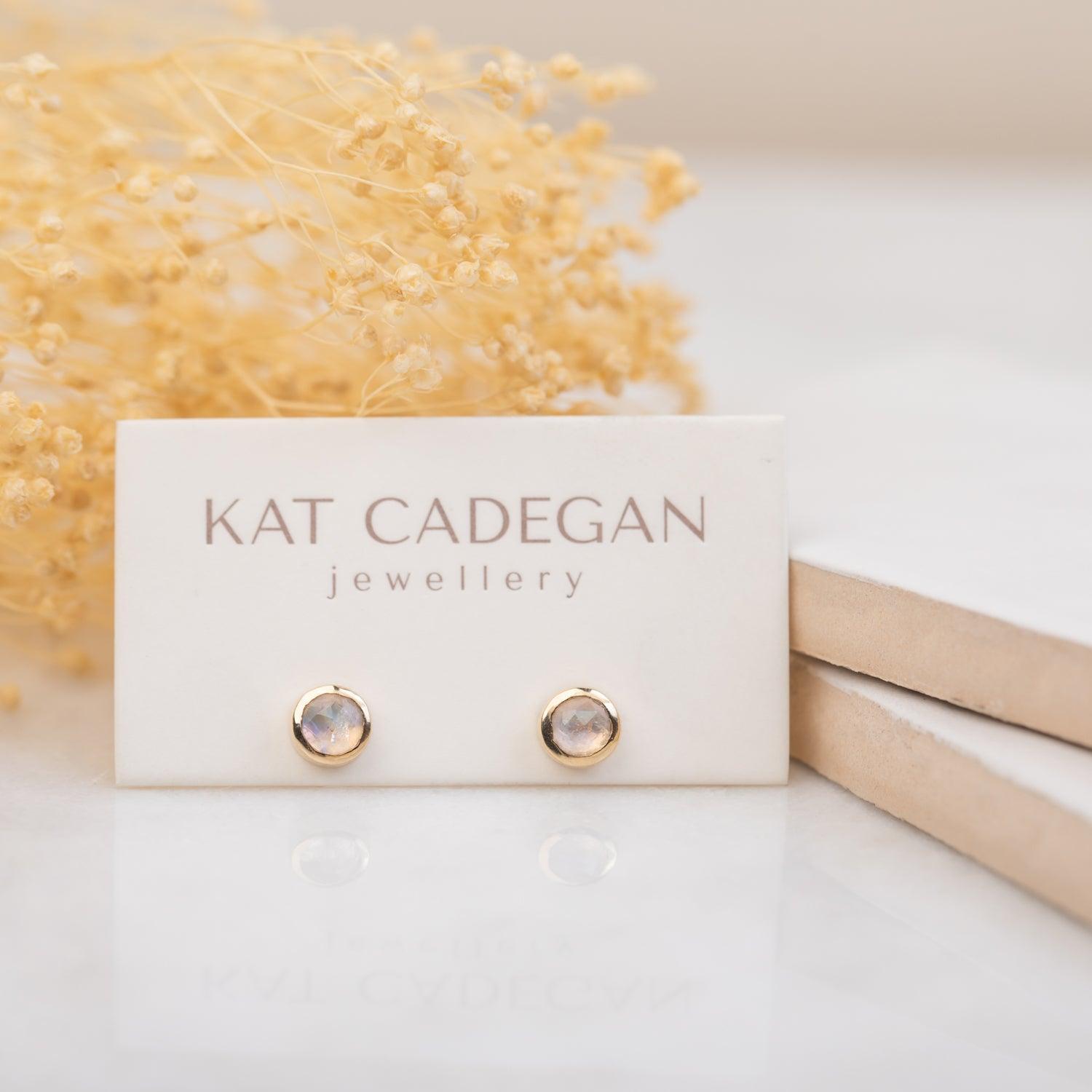 14K Gold Stud Earrings with Genuine Gemstones - Perfect for Everyday Wear & Special Occasions