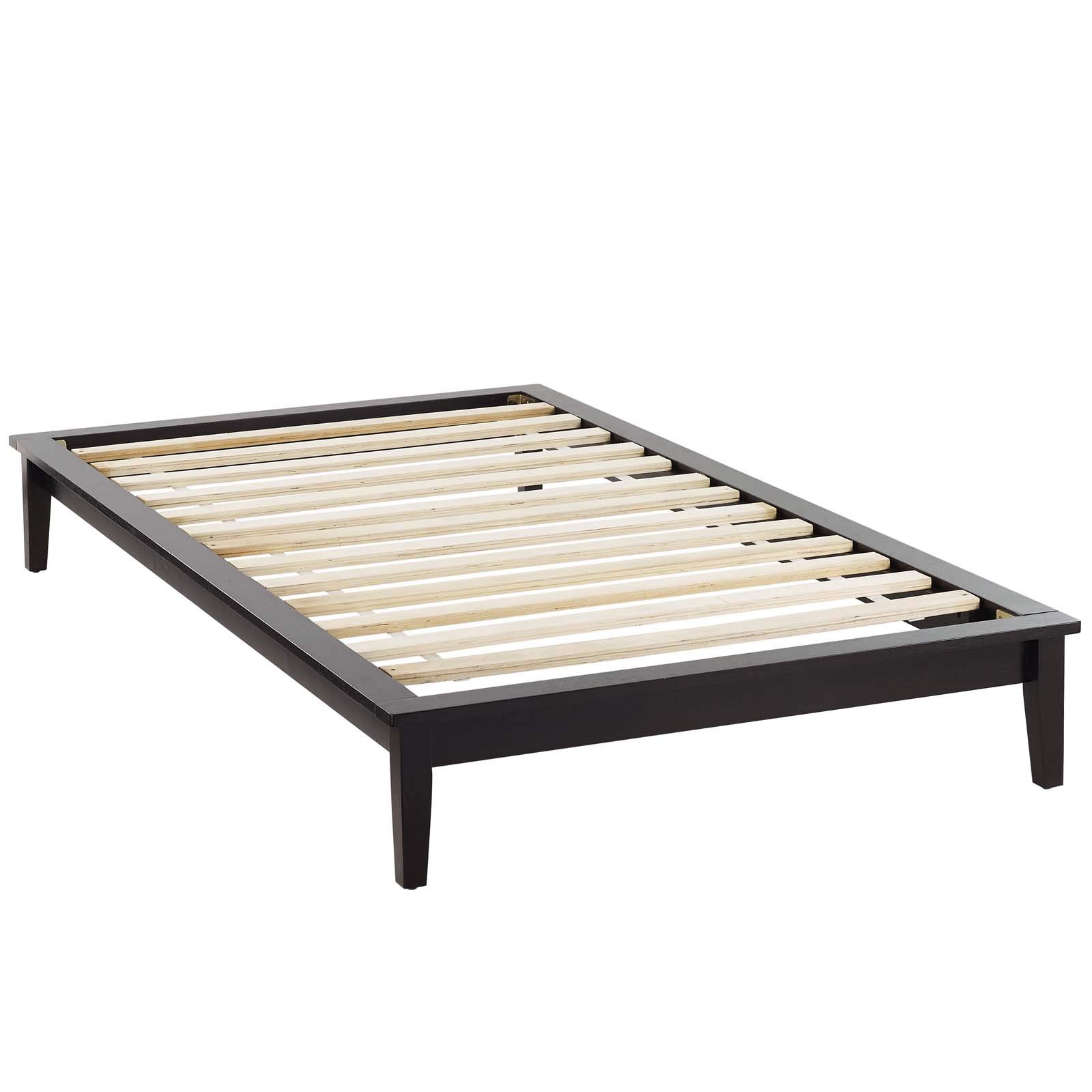 Modern Contemporary Urban Design Brown Wood Platform Bed Frame for Stylish Minimalist Bedrooms