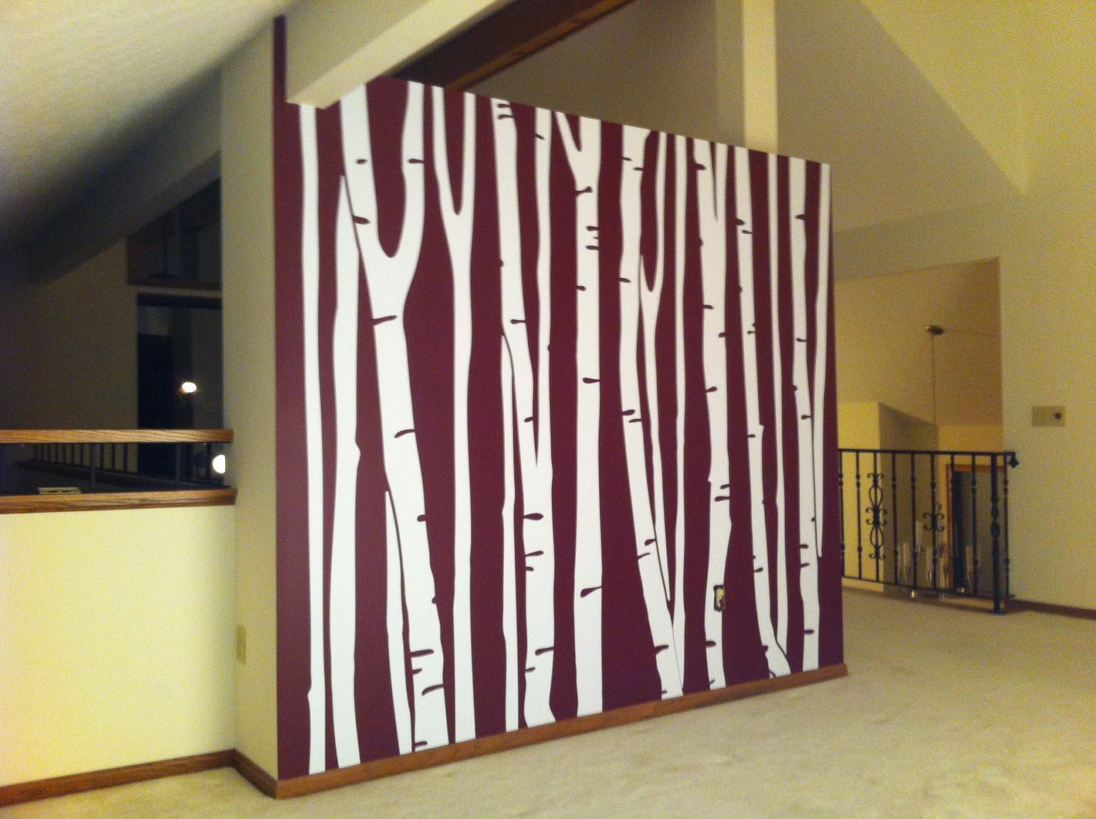 Large Removable Wall Decal - 9 Birch Trees Forest Vinyl Sticker for Kids Room (108