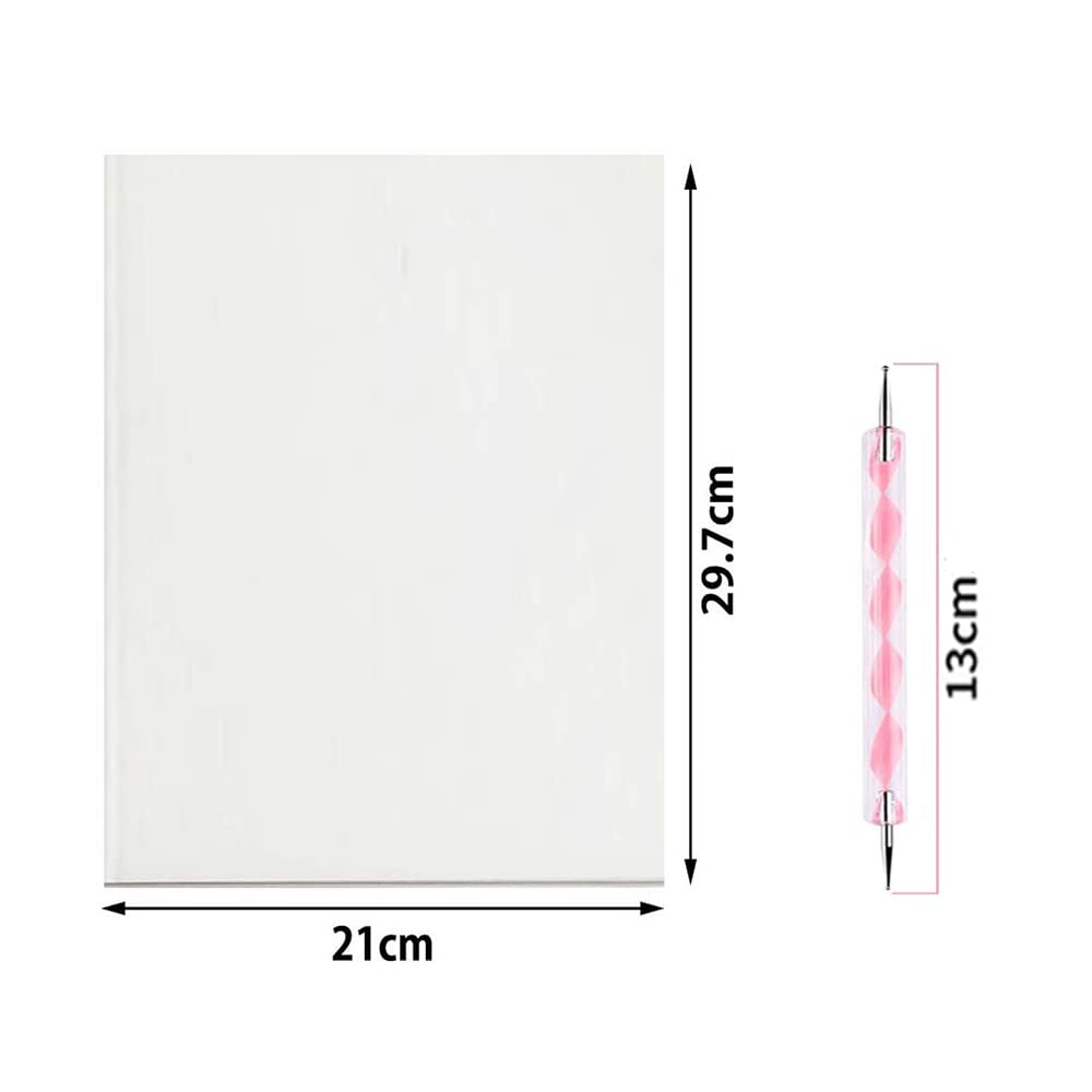 50 Sheets White Carbon Paper Graphite Transfer Tracing Paper with 1 Embossing Stylus Dotting Tool (8.3