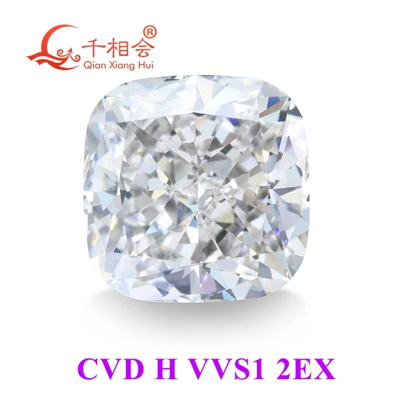 1CT CVD Lab Grown Diamond - H Color VS1 Clarity Cushion Cut Loose Stone | GEMID Certified | Perfect for Engagement Rings & Fine Jewelry