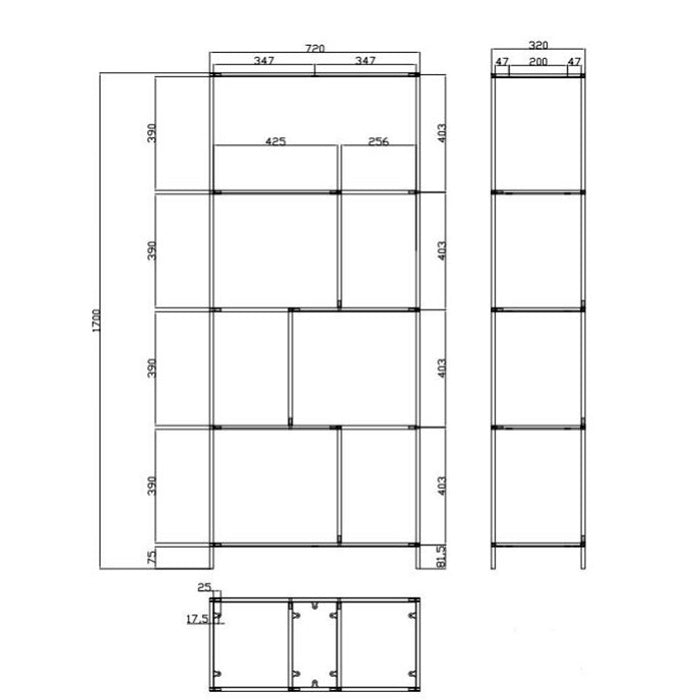 INFINITY 5-Tier Black Metal Shelving Unit 72x170cm - Heavy Duty Storage Rack for Garage, Kitchen, Office & Closet Organization