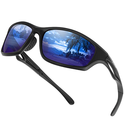Black Matte Frame With Blue Lens