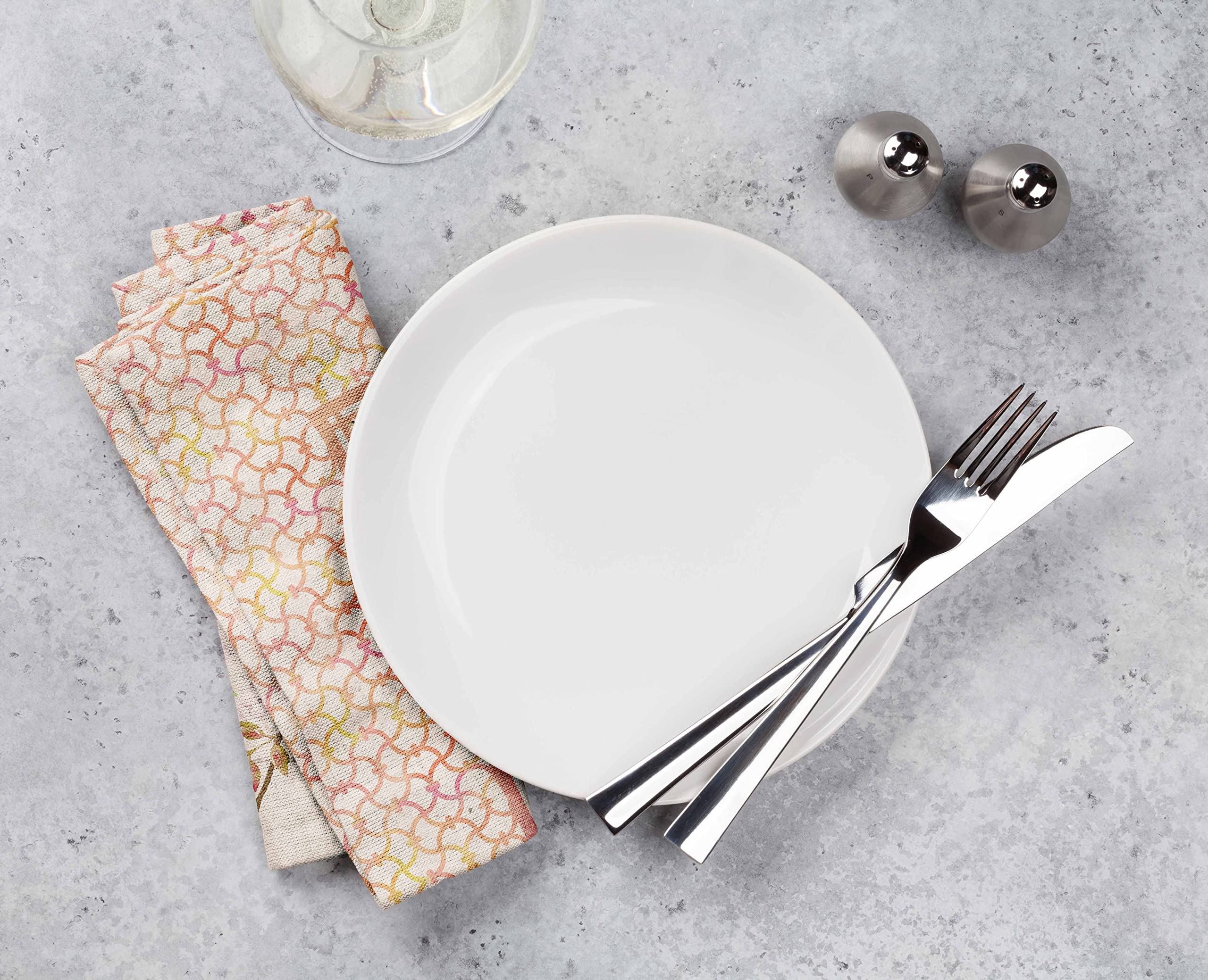 Premium Cotton Printed Reusable Napkins Set of 12 - 20x20 Inch Floral Design Luxury Table Linens for Dinner Parties, Weddings & Home Decor