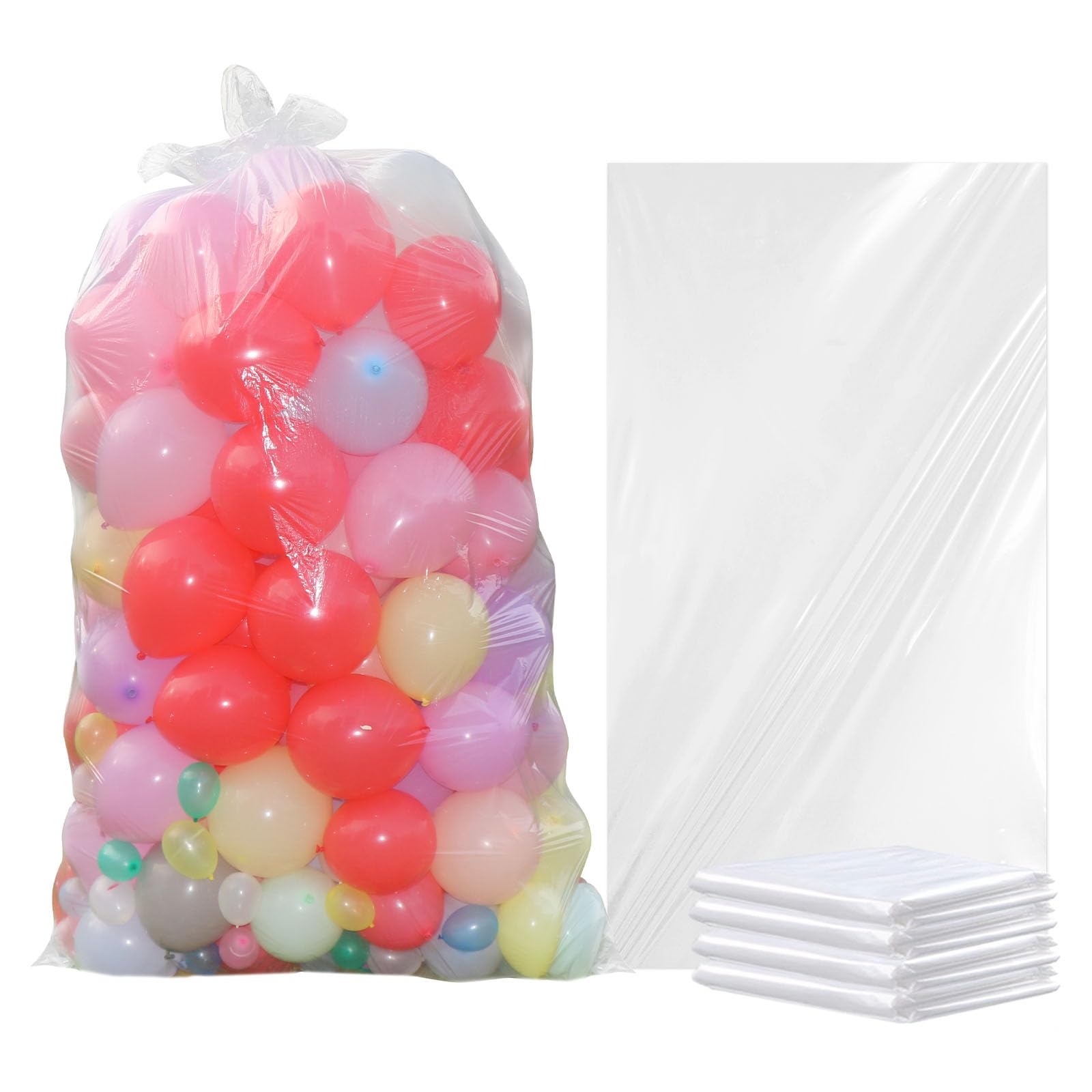 98 x 59 Inch Clear Balloon Storage Bags 2 Pack - Large Wedding & Birthday Party Balloon Transport Bags - Perfect for Organizing, Storing & Carrying Party Decorations & Supplies