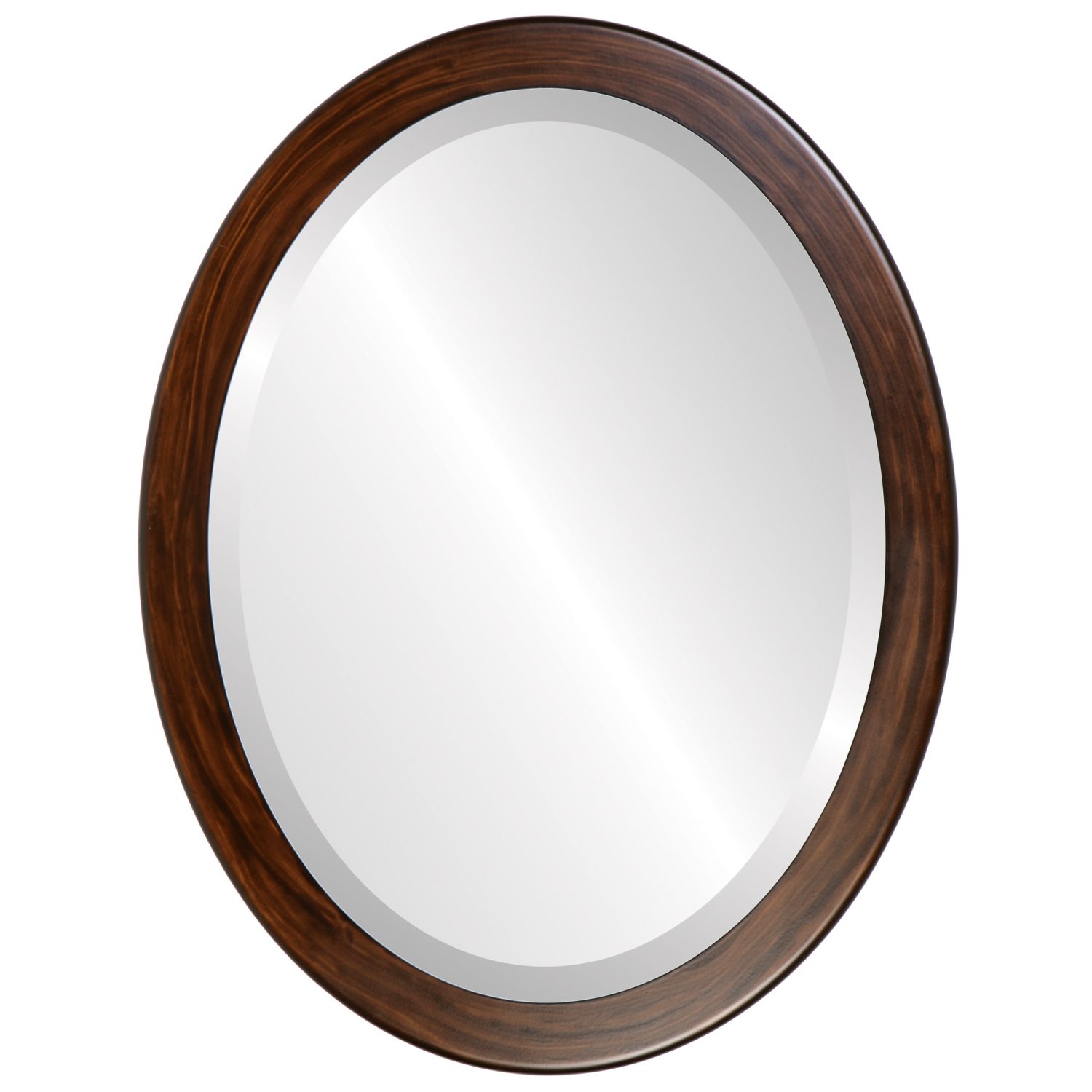 OVALCREST Vienna Style Oval Beveled Wall Mirror - 14x18 Inches Mocha Frame - Elegant Home Decor for Living Room, Bedroom & Entryway