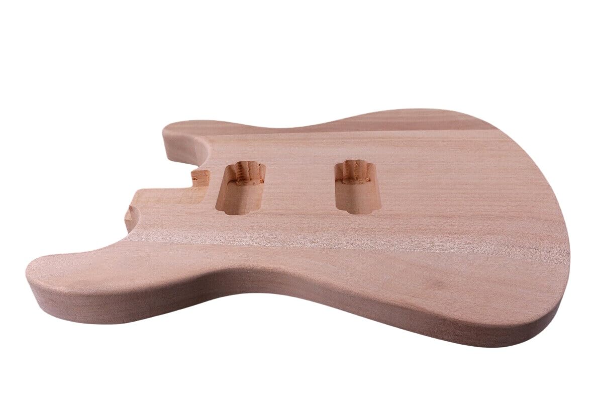 Unfinished Mahogany Electric Guitar Body Replacement for DIY - HH Pickup Configuration | Perfect for Custom Guitar Builds & Upgrades