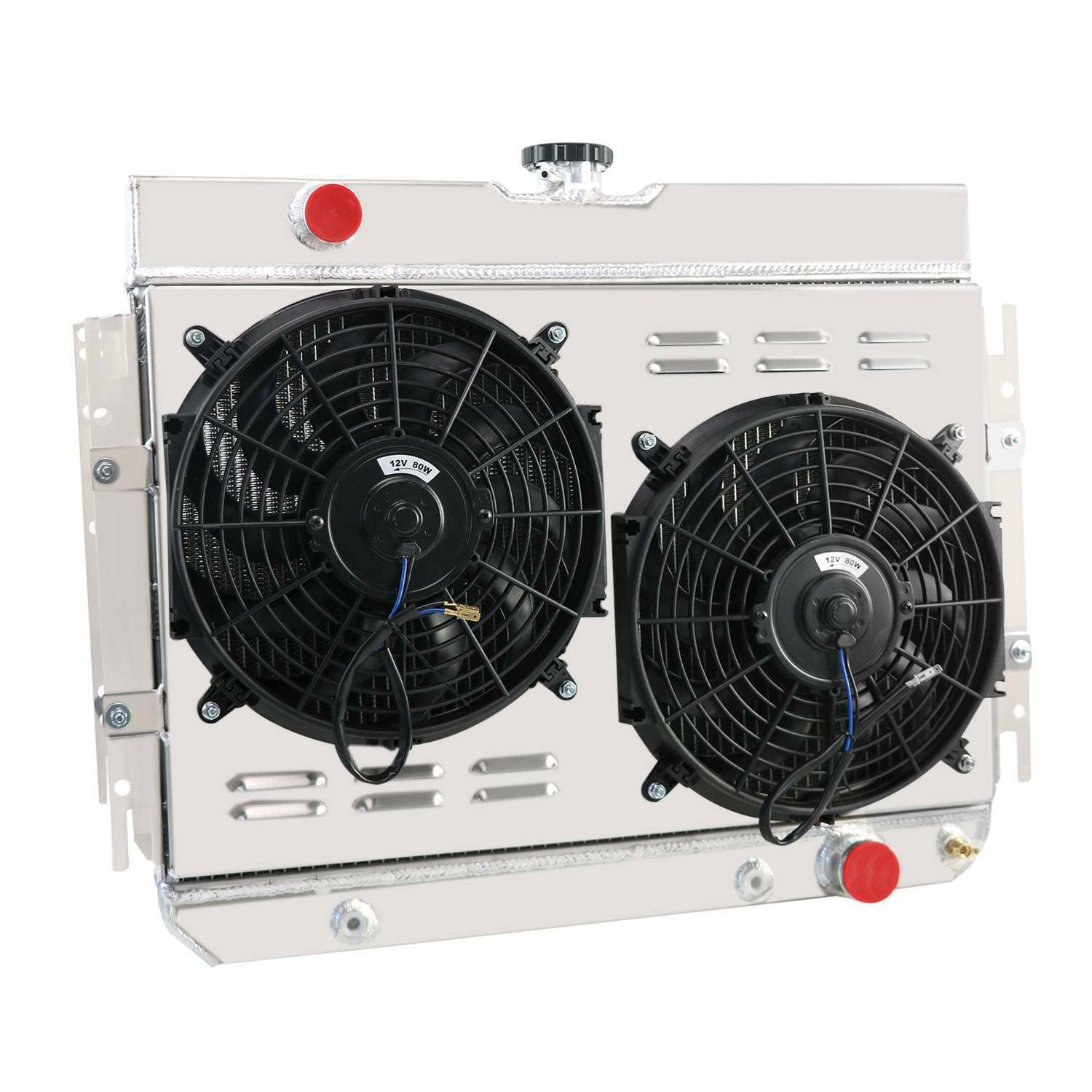 4 Row Aluminum Radiator with Dual 12