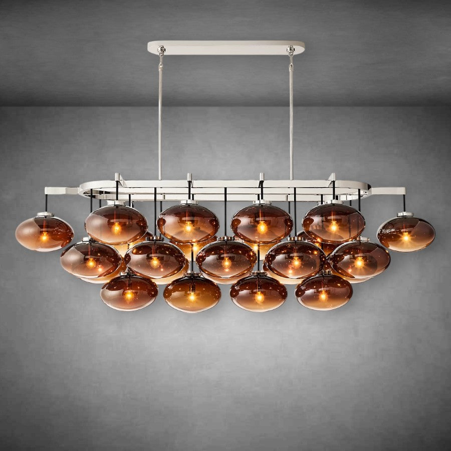 Calus Amber Glass Linear Chandelier 72