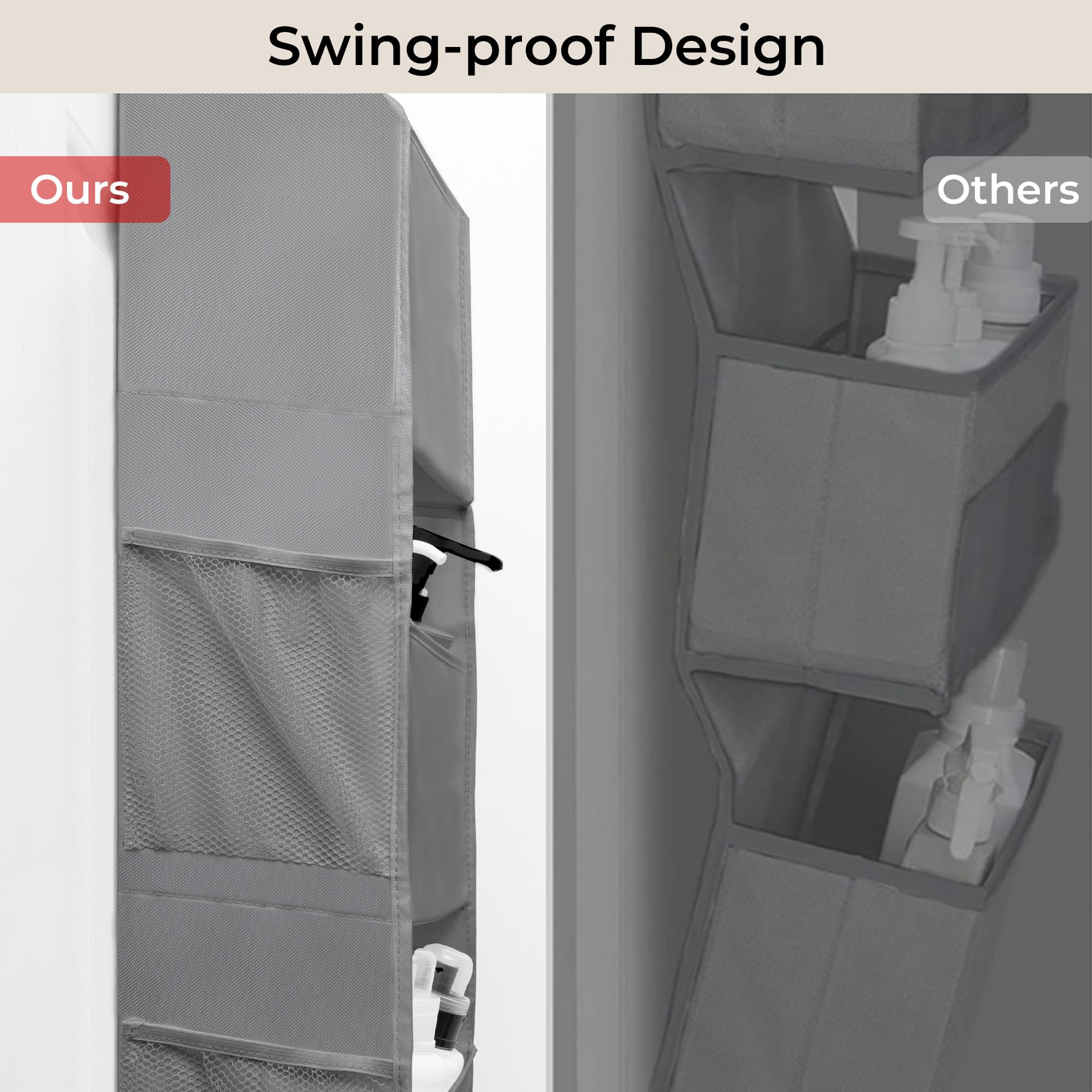 GRANNY SAYS 6-Shelf Over The Door Organizer - Gray Space Saving Storage for Closet, Bathroom & Bedroom - Hanging Door Shelves for Shoes, Towels & Accessories - Perfect for Small Spaces & Home Organization