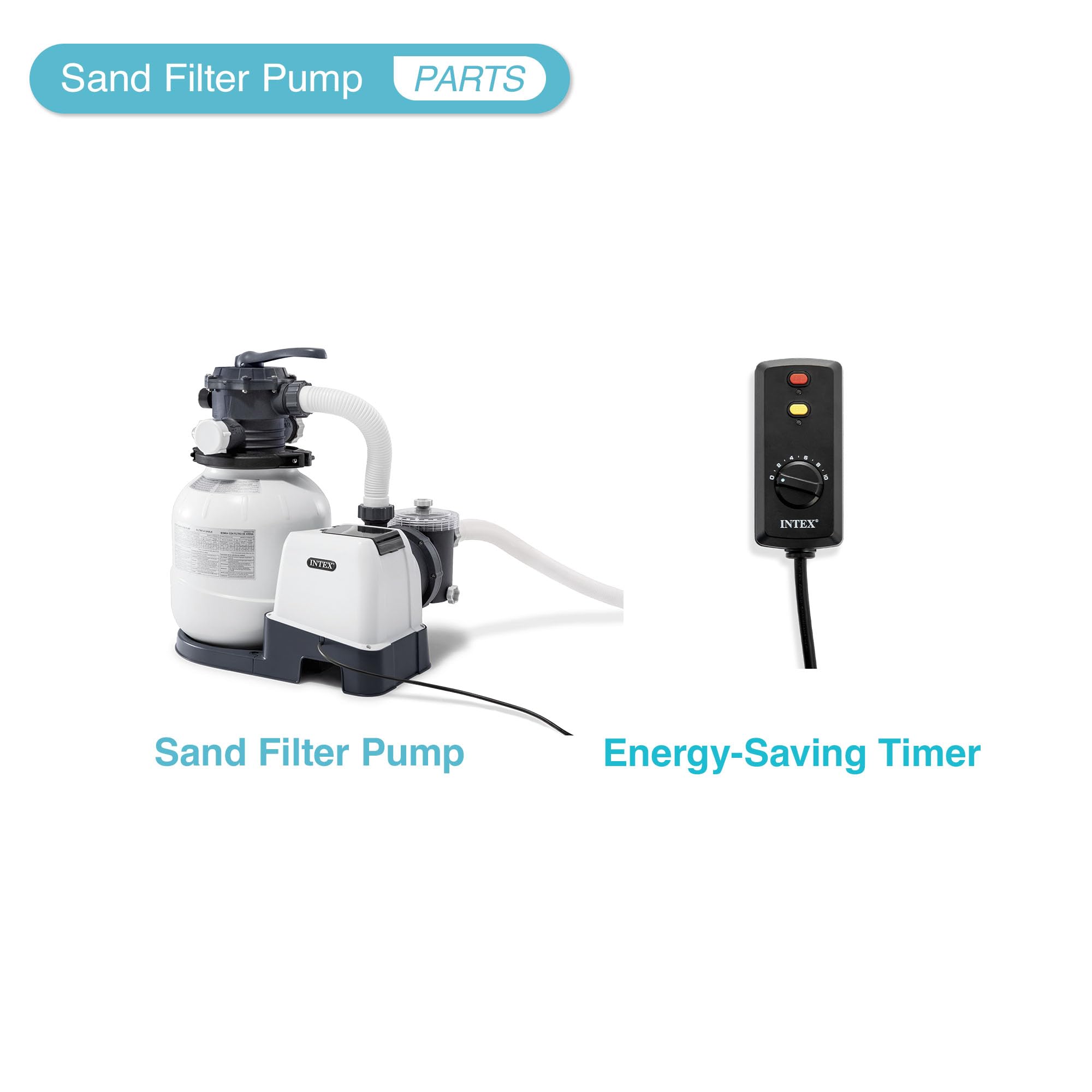 Intex 2100 GPH Sand Filter Pump with Automatic Timer | Deluxe Maintenance Kit & Wall-Mounted Skimmer for Above Ground Pools | Perfect for Pool Cleaning, Water Circulation & Maintenance