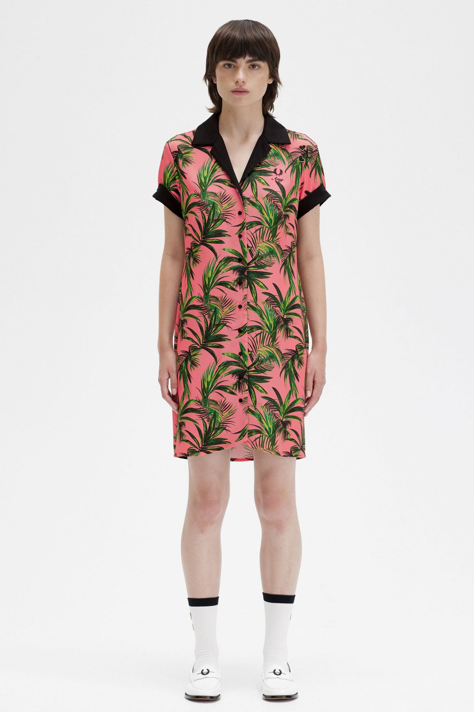 Stylish Women's Palm Print Shirt Dress - Casual Summer Flowy Tunic Top with Pockets | Perfect for Beach Vacations, Brunch Dates & Weekend Outings