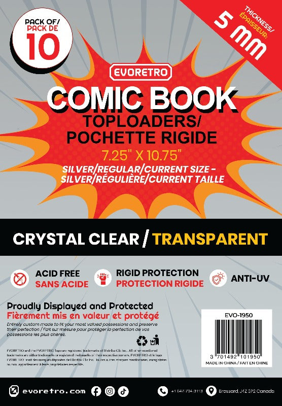 Silver Age Comic Book Top Loader - 5MM Thick Acid-Free Protective Sleeve for Collectible Comics - Perfect for Storage, Display & Grading