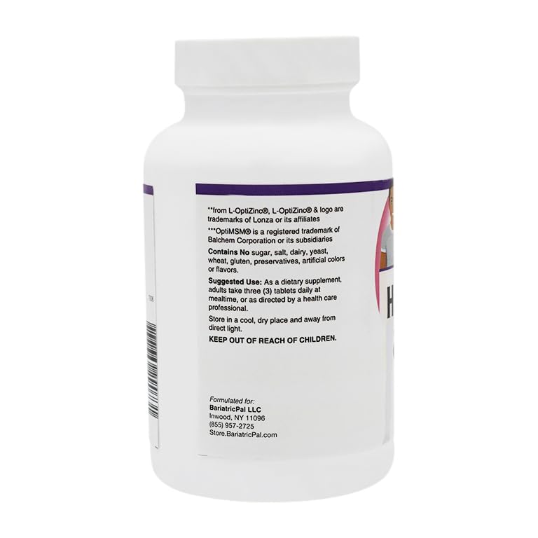 BariatricPal Hair, Skin & Nails Formula Vitamins - 180 Count Bottle for Stronger Hair, Healthy Skin & Nails - Post Bariatric Surgery & Weight Loss Support Supplement