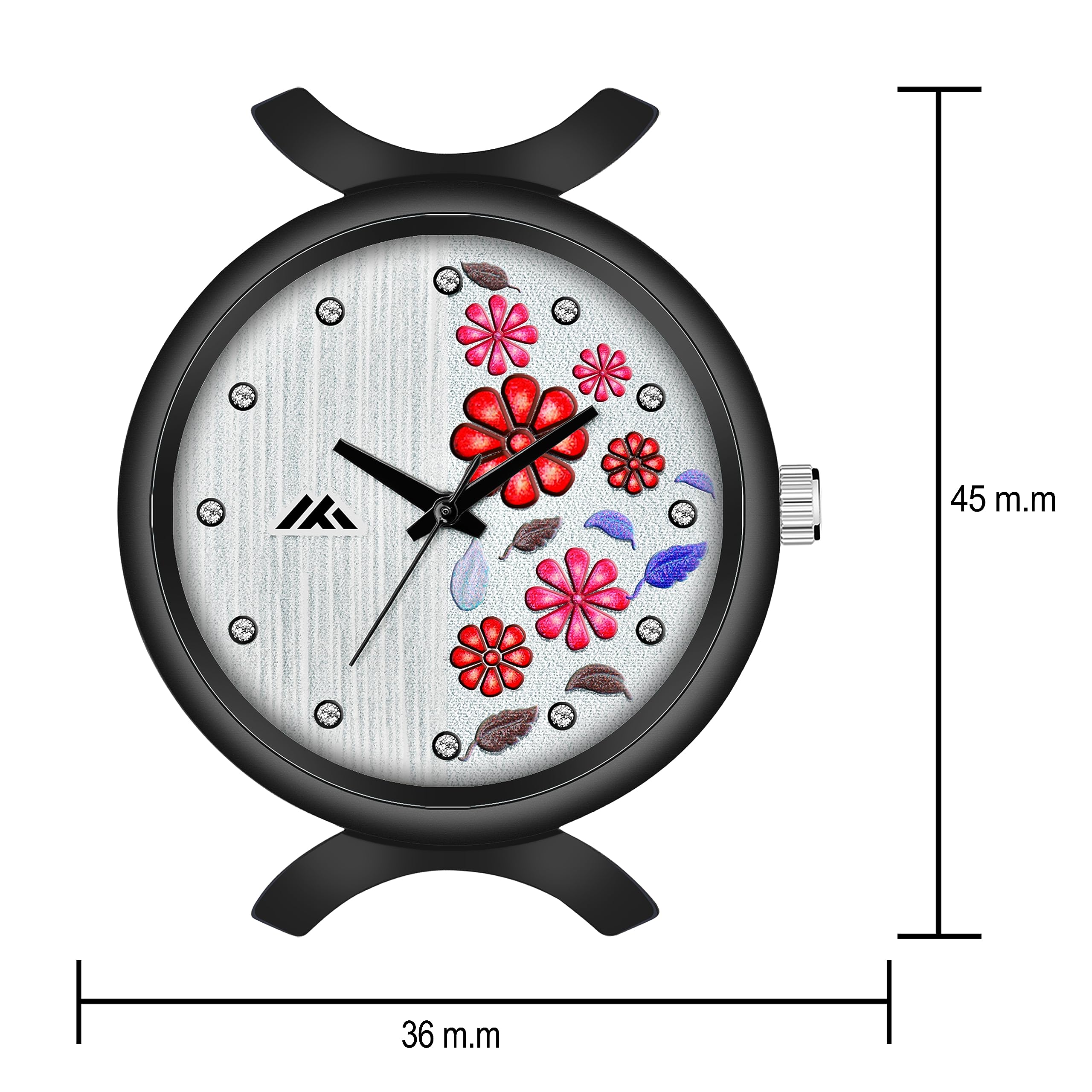CLOUDWOOD Women's Casual Analog Wrist Watch with Floral Print Round Dial - Perfect for Everyday Wear, Office & Gift Giving