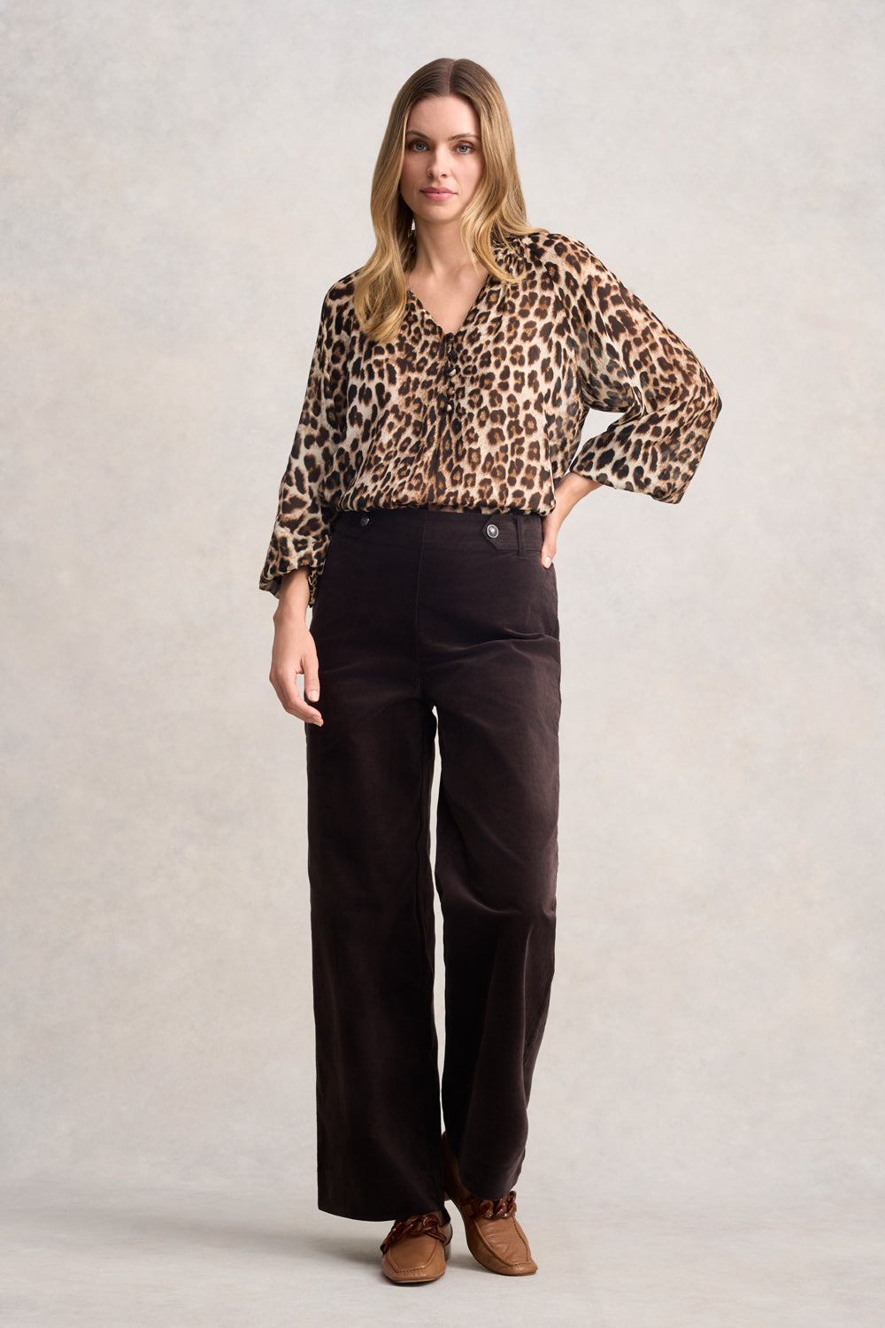 Luxury Wide Leg Velvet Pants for Women - Soft Stretchy High Waist Palazzo Trousers in Rich Chocolate Brown | Perfect for Casual Wear, Office Outfits & Evening Events