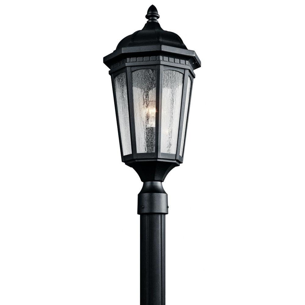 Traditional Black Outdoor Post Lantern - 23.75