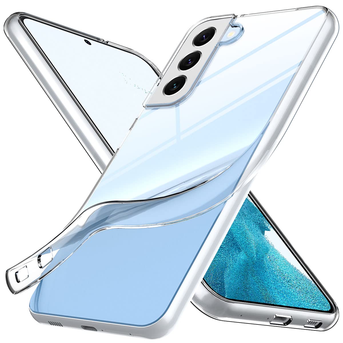 Crystal Clear Samsung Galaxy S22 Case - Soft Slim Fit Transparent TPU Protective Cover | Shockproof & Comfort Grip | Perfect for Everyday Use, Work & Travel