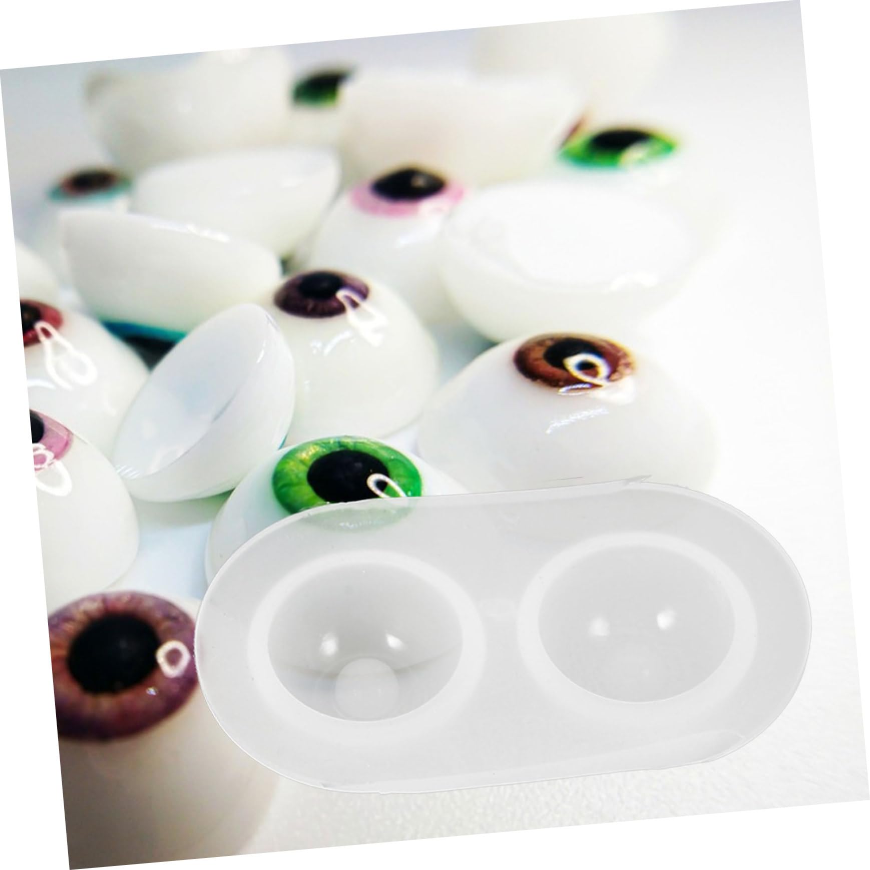 EXCEART 5pcs Epoxy Doll Eye Mold Silicone - DIY Resin Casting Molds for Jewelry, Crystal Eyes, White Fudge - Perfect for Resin Art, Cake Decorating & Craft Projects