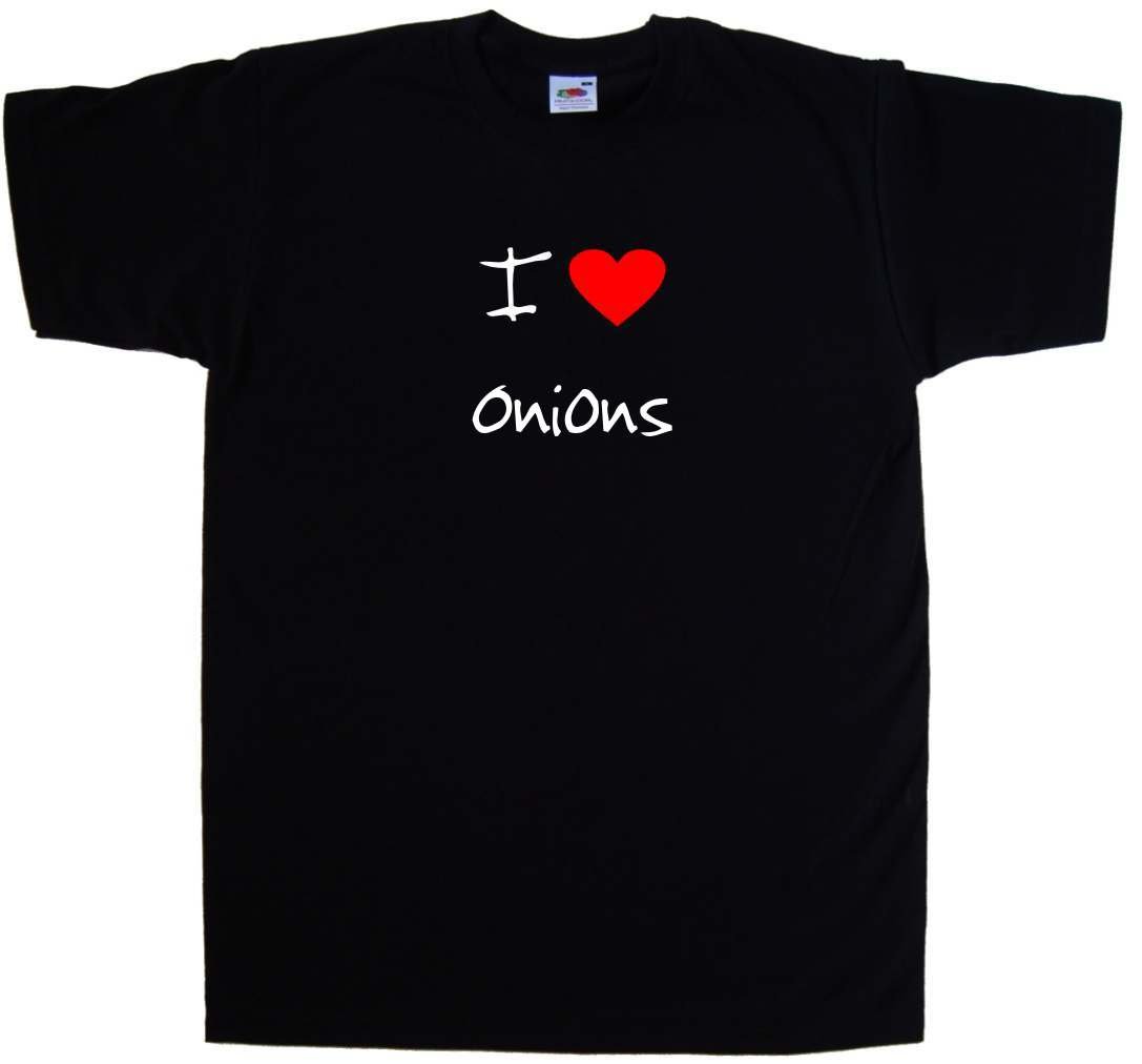 I Love Heart Onions Black T-Shirt - Funny Graphic Tee for Men & Women - Casual Wear for Date Night, Parties & Gifts