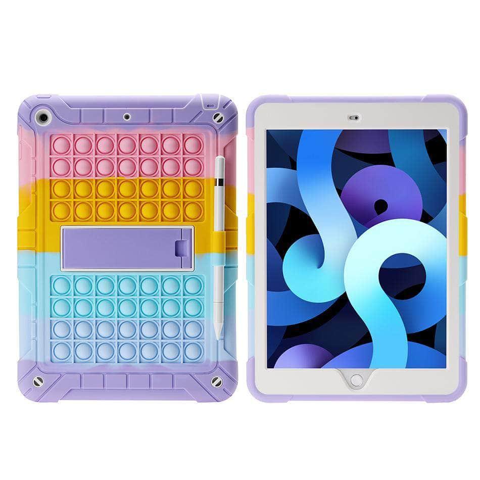 Rainbow Bubble Silicone Case for iPad 7th & 8th Generation - Anti Anxiety Stress Relief Squeeze Toy - Perfect for Office, School & Travel Relaxation