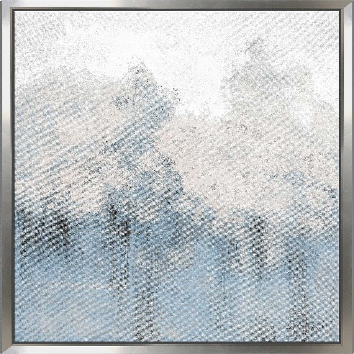 Blue East of Edinburgh Canvas Wall Art Print - Modern Abstract Floating Framed Painting for Living Room, Bedroom & Office Decor
