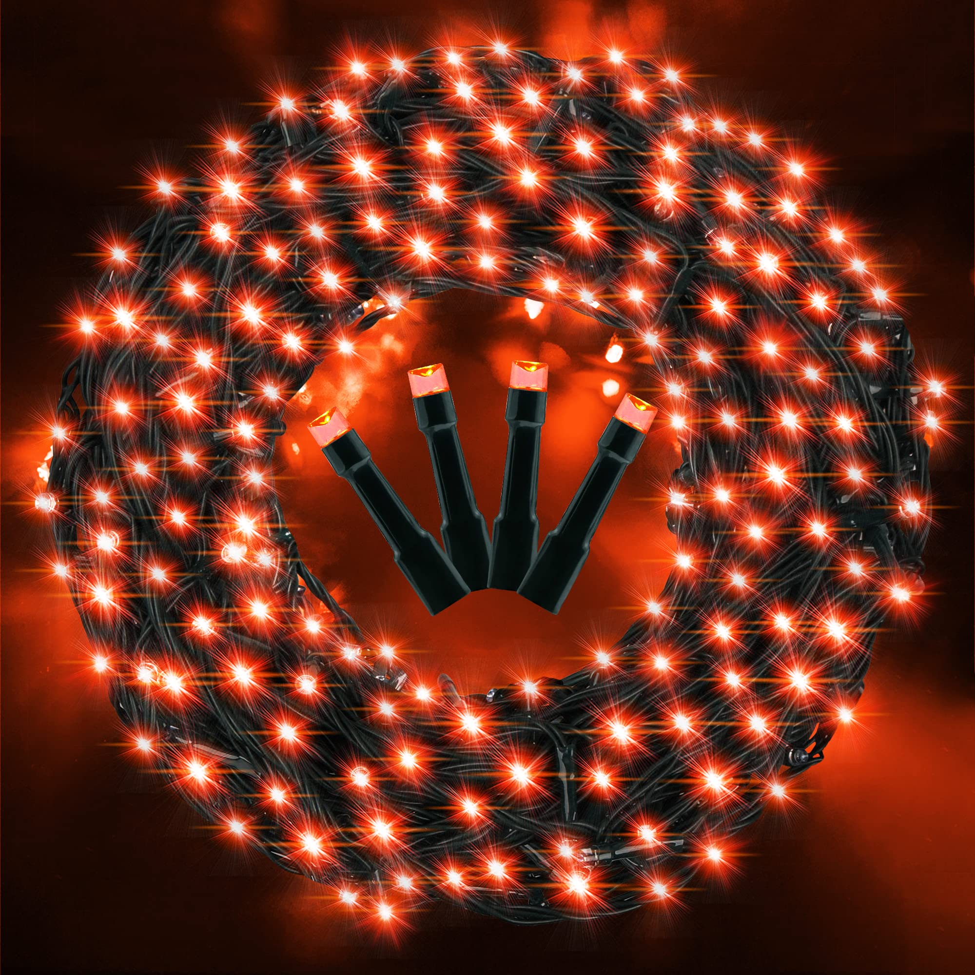 300LED Orange Christmas String Lights by AmyHomie - UL Certified, Waterproof Indoor/Outdoor Fairy Lights for Holiday Decorations, Christmas Tree, Party & Fall Decor | Perfect for Home, Garden, Patio & Seasonal Celebrations