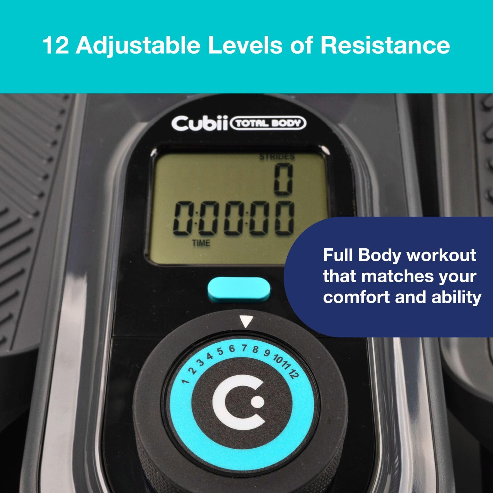 **Cubii Total Body 2-in-1 Under Desk Elliptical Machine – 12 Resistance Levels, Low-Impact Cardio & Strength Training for Home & Office – Ergonomic Pulley System for Full-Body Workout – Ideal for Adults & Seniors (Perfect for Sedentary Lifestyles & Active Recovery)**