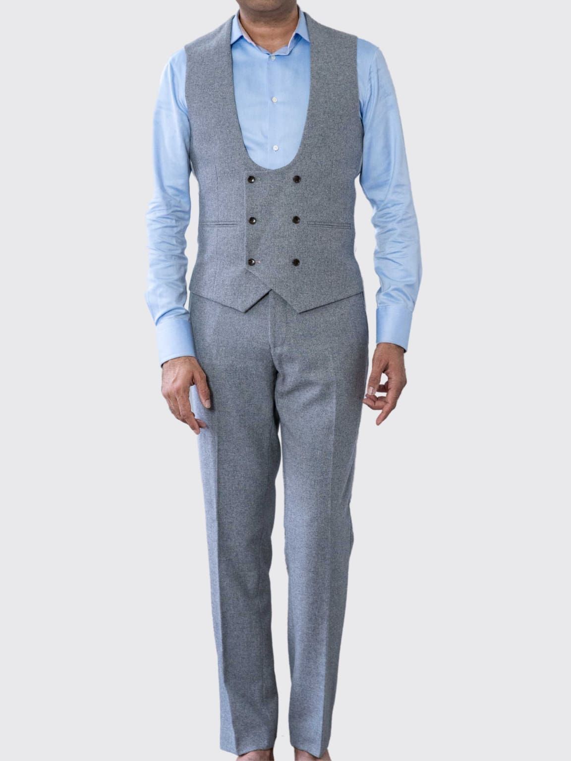 Harry Brown Ralph Grey Flannel Trousers for Men - Classic Comfortable Winter Pants for Office, Casual Wear & Outdoor Activities