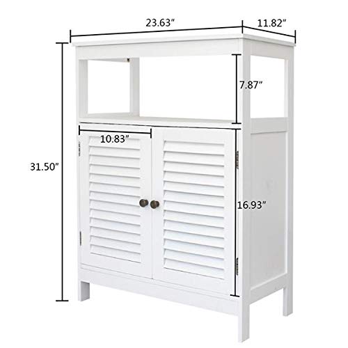 White Storage Cabinet with Doors - Organize Garage, Kitchen Pantry, Office, Patio & Laundry Room - Durable Shelving Cabinet for Home Storage Solutions