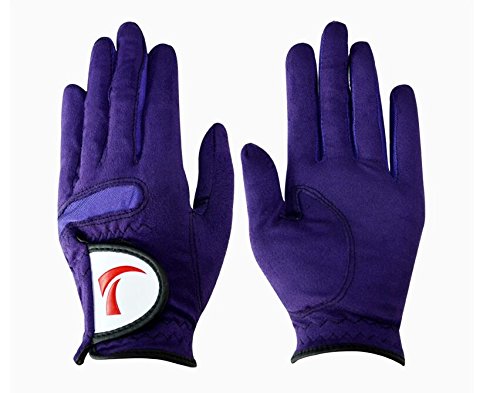2 Pack Purple Women's Sports Ventilated Golf Gloves - Left & Right Hand - 7.5cm Length - Perfect for Golf Training & Outdoor Sports Activities