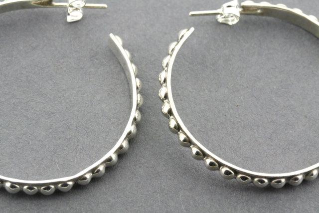 Mini Beaded Hoop Stud Earrings - Sterling Silver 925 for Women & Girls - Perfect for Everyday Wear, Parties & Gifting