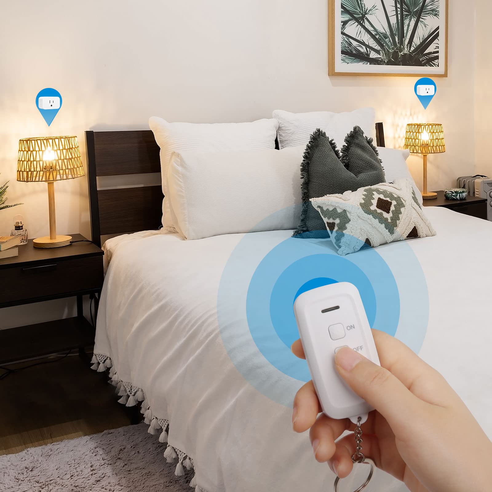 DEWENWILS Indoor Wireless Remote Control Outlet Switch - 15A/1875W, 100ft RF Range, No Wiring Needed, Compact & Programmable Design - Perfect for Home Lighting, Appliances & Smart Home Automation