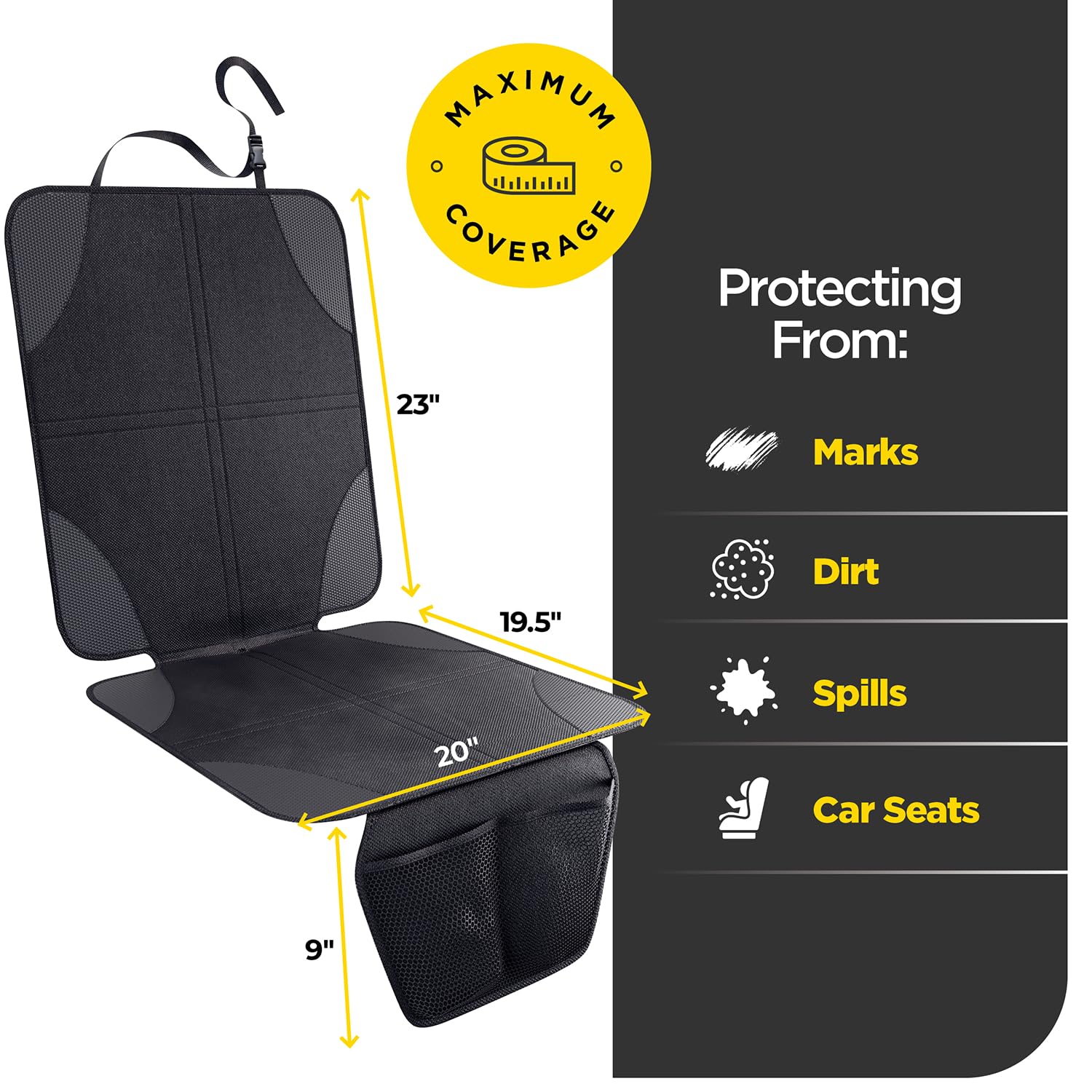Lebogner Car Seat Protector - 1 Pack Universal Fit, Waterproof & Non-Slip Auto Seat Cover - Perfect for Kids, Pets & Long Drives