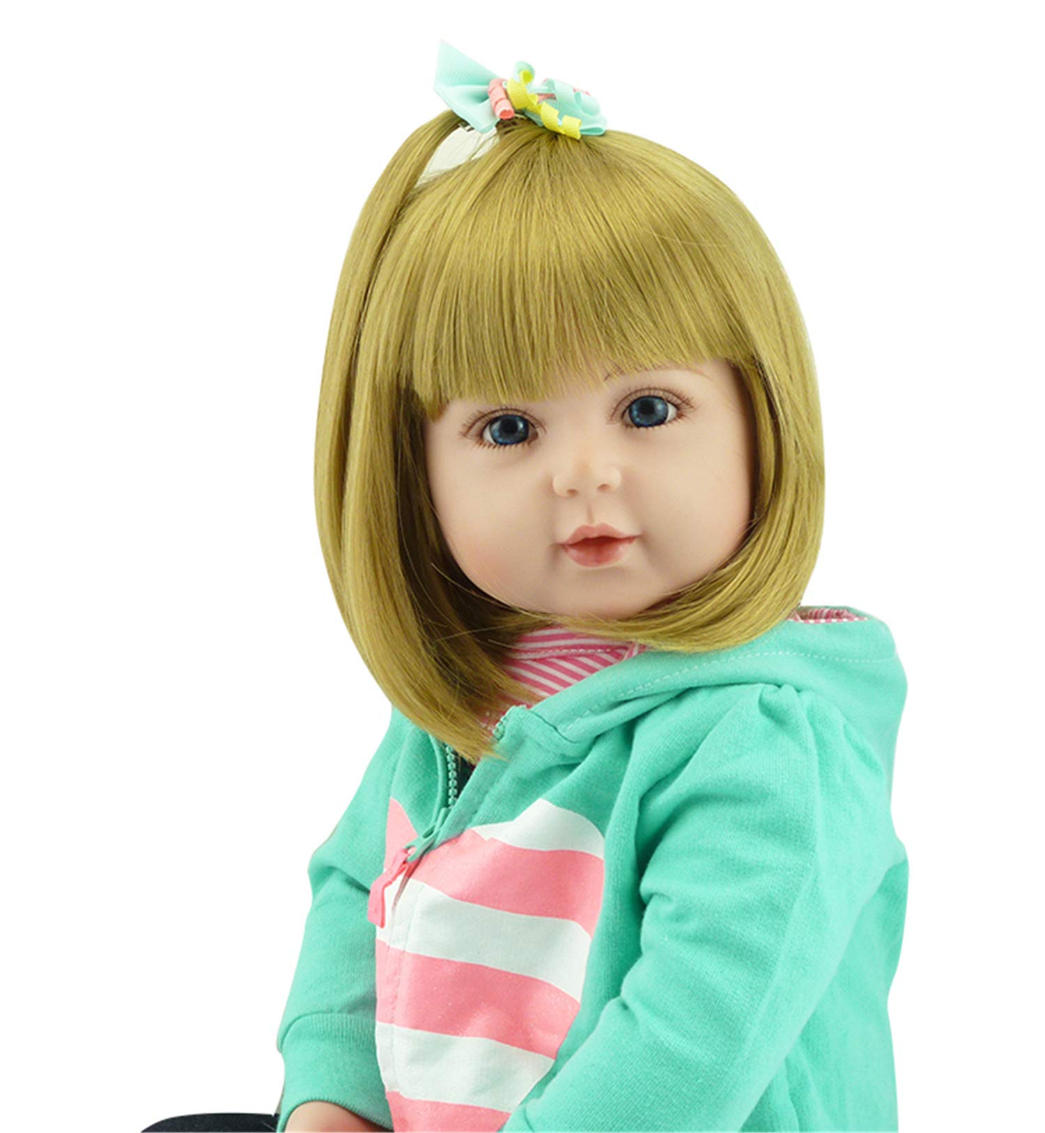 19 Inch Realistic Reborn Baby Boy Doll - 48cm Lifelike Silicone Soft Body Sleeping Doll with Pacifier (Green) - Perfect for Collectors, Photography Props, and Therapy Comfort