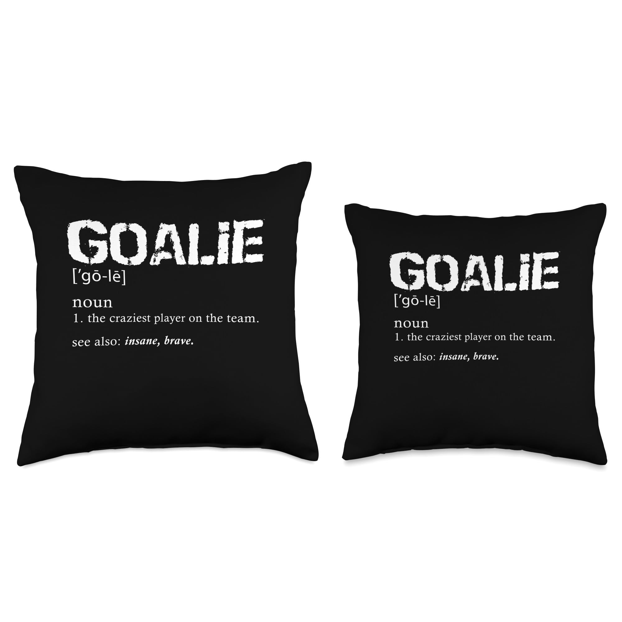 Goalie Definition Soccer Throw Pillow - Funny Keeper Gift for Football Fans - Perfect for Game Room Decor & Sports Themed Bedroom