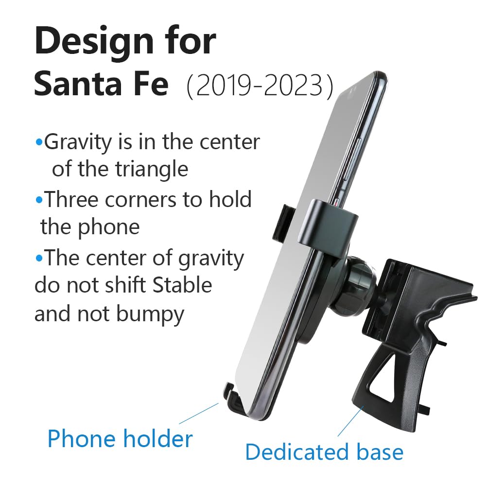 Car Phone Holder for Hyundai Santa Fe 2019-2023 | Universal Air Vent & Dashboard Mount | Hands-Free Navigation Bracket | Perfect for Commuting, Road Trips & GPS Navigation
