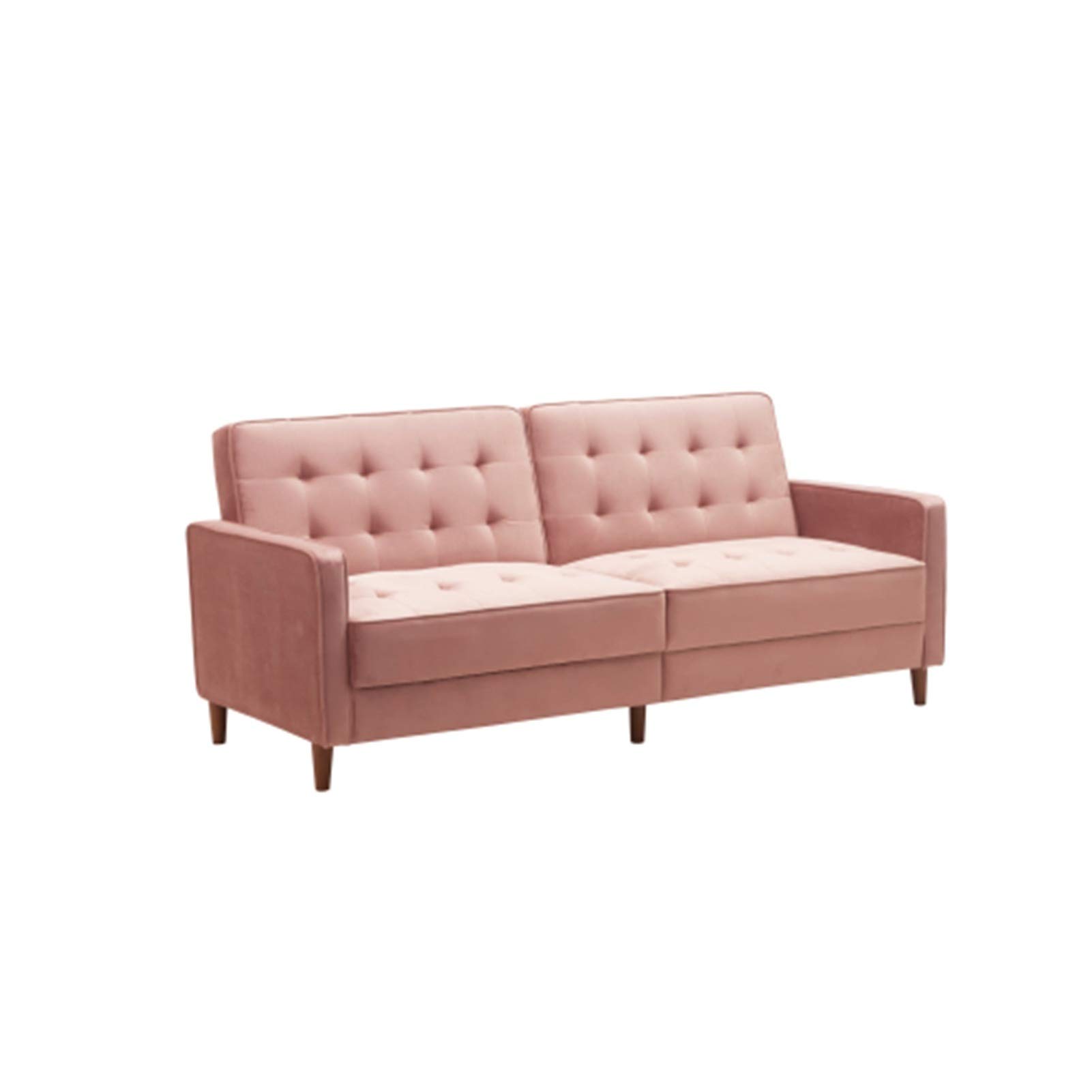 Modern Velvet Upholstered Sofa Bed with Square Arms - 78