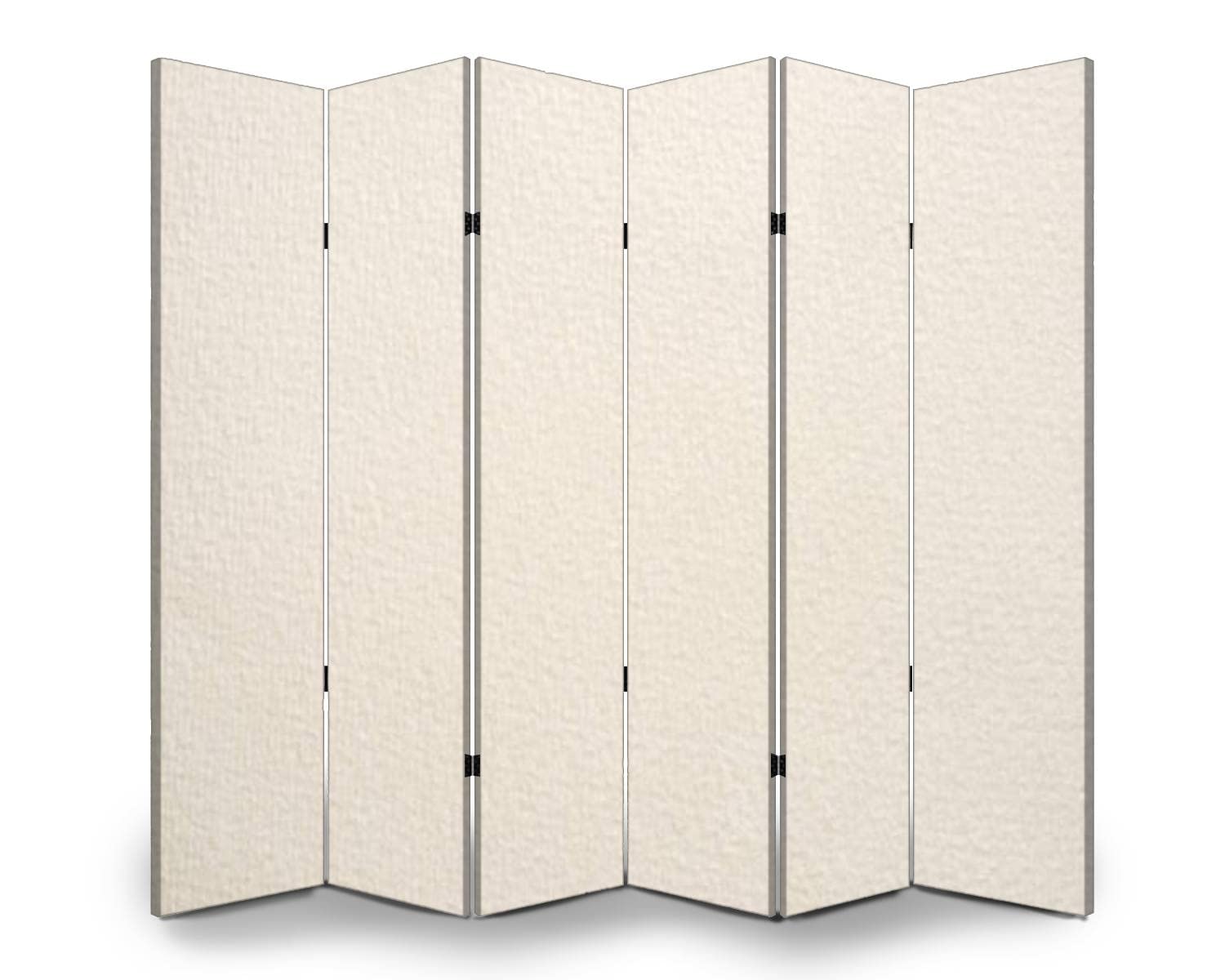 6-Panel Folding Room Divider Screen - Textured Beige Paper for Watercolor Painting - Freestanding Privacy Partition for Indoor/Outdoor Use - Perfect for Home Office, Studio, Nursery, or Event Space Separator