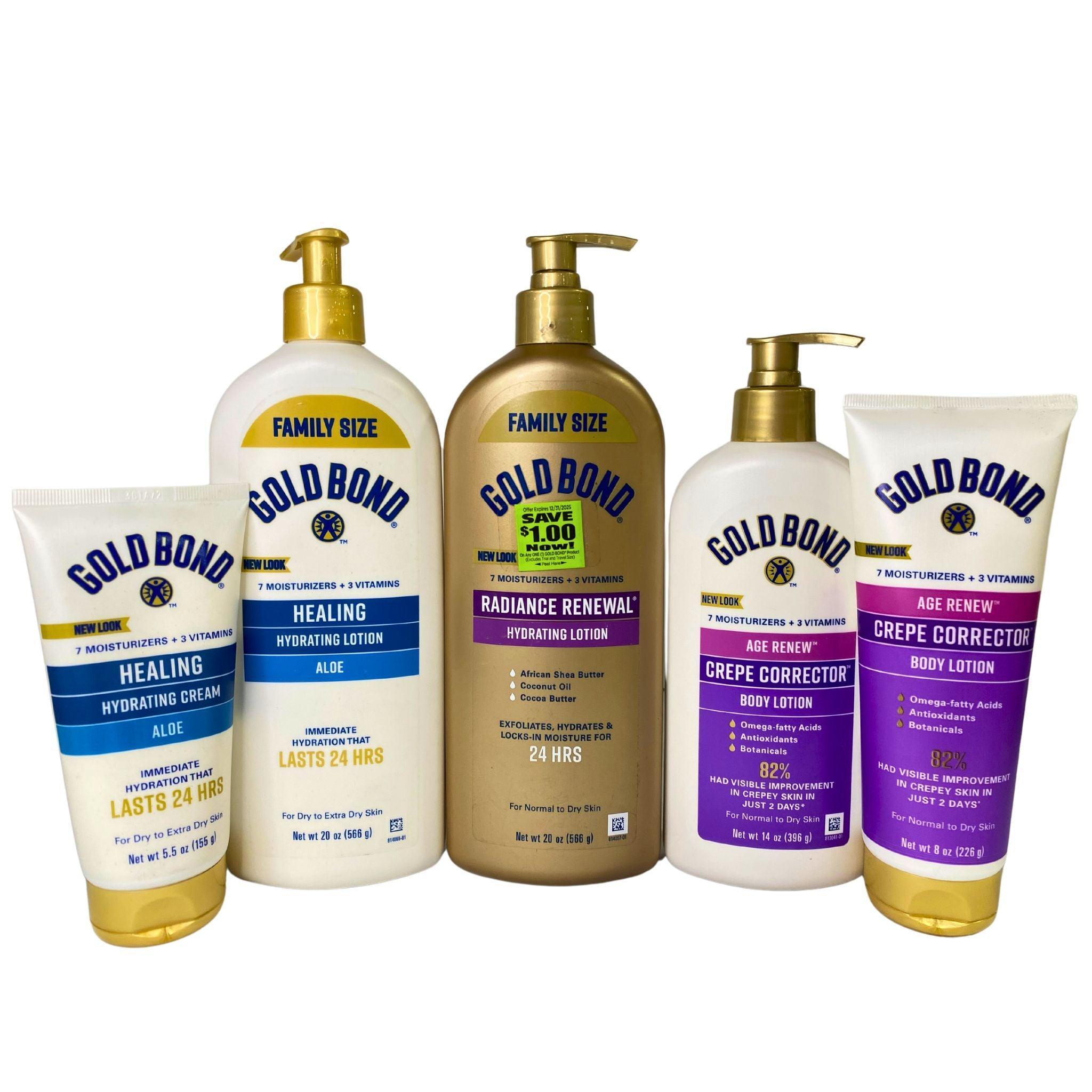 Gold Bond Moisturizing Lotion Variety Pack - 30 Pieces (6 Sizes) for Dry Skin Care, Body & Hand Hydration - Perfect for Home, Office & Travel Use