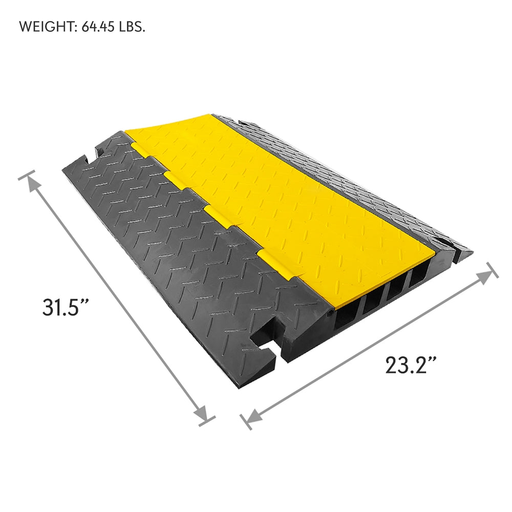 4 Channel Cable Cover Ramp Safety Track - Heavy Duty Cord Protector for Home & Office - Perfect for Floor Cable Management, Tripping Hazard Prevention, and Workspace Organization