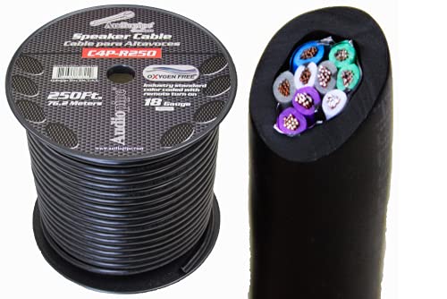 9 Conductor 18 Gauge 250 Feet Speed Cable - High-Quality Alarm Speaker & Hydraulics Trailer Wire for Automotive, Marine, and Industrial Electrical Wiring Applications