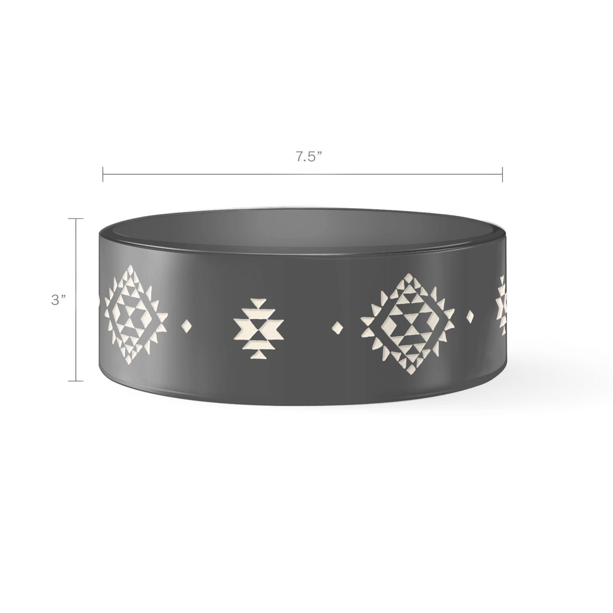 Premium Tribal Charcoal Ceramic Dog Bowl - Durable Pet Food & Water Dish for Large & Small Dogs - Perfect for Indoor & Outdoor Use, Travel & Camping