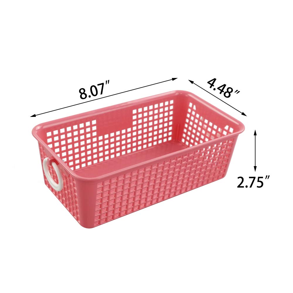 Colorful Plastic Storage Baskets 6-Pack - Desktop Organizer for Office & Home